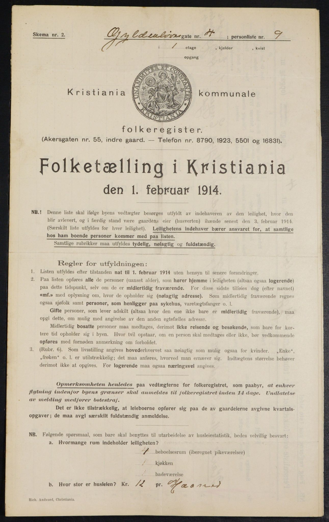 OBA, Kommunal folketelling 1.2.1914 for Kristiania, 1914, s. 32578