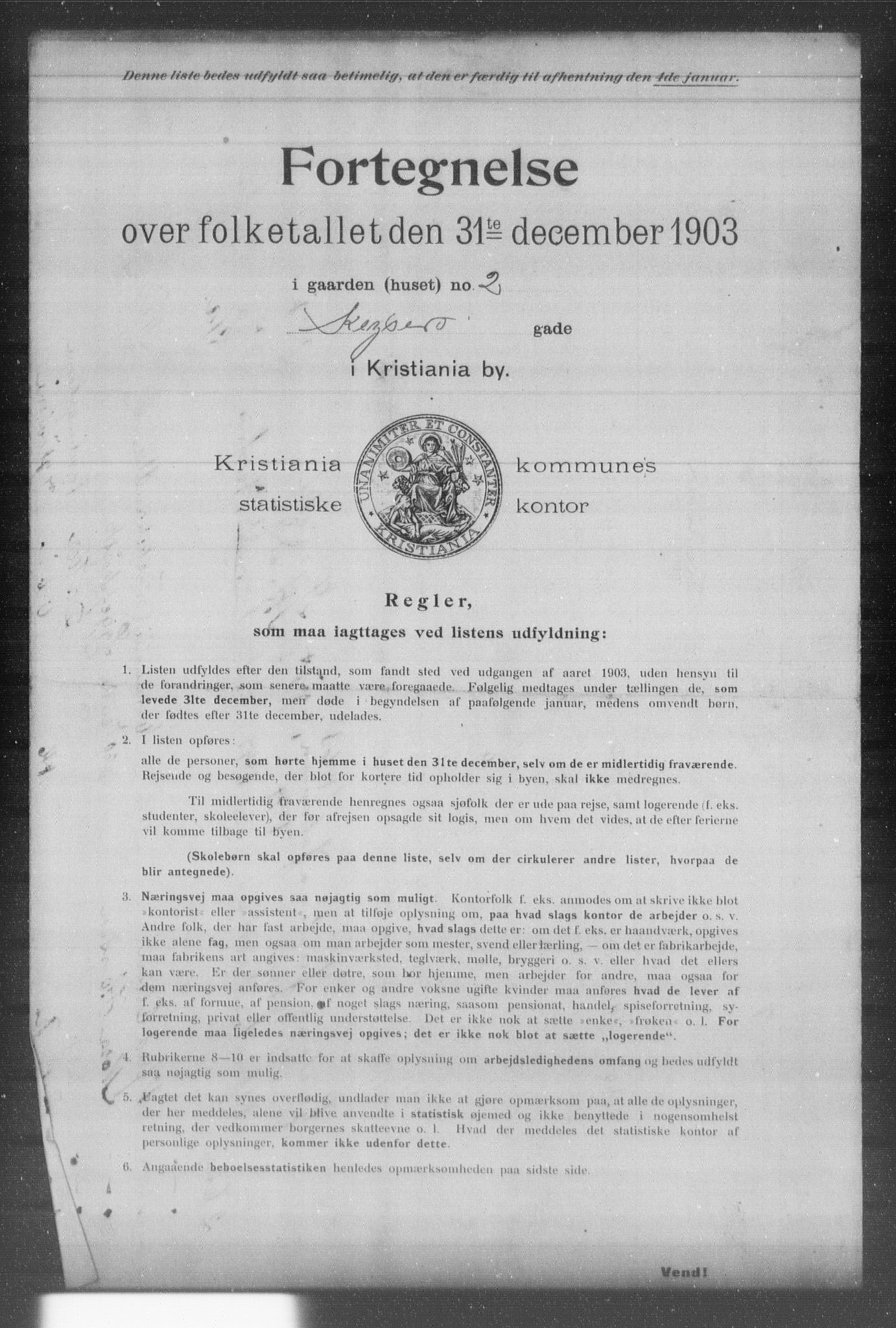 OBA, Kommunal folketelling 31.12.1903 for Kristiania kjøpstad, 1903, s. 9694