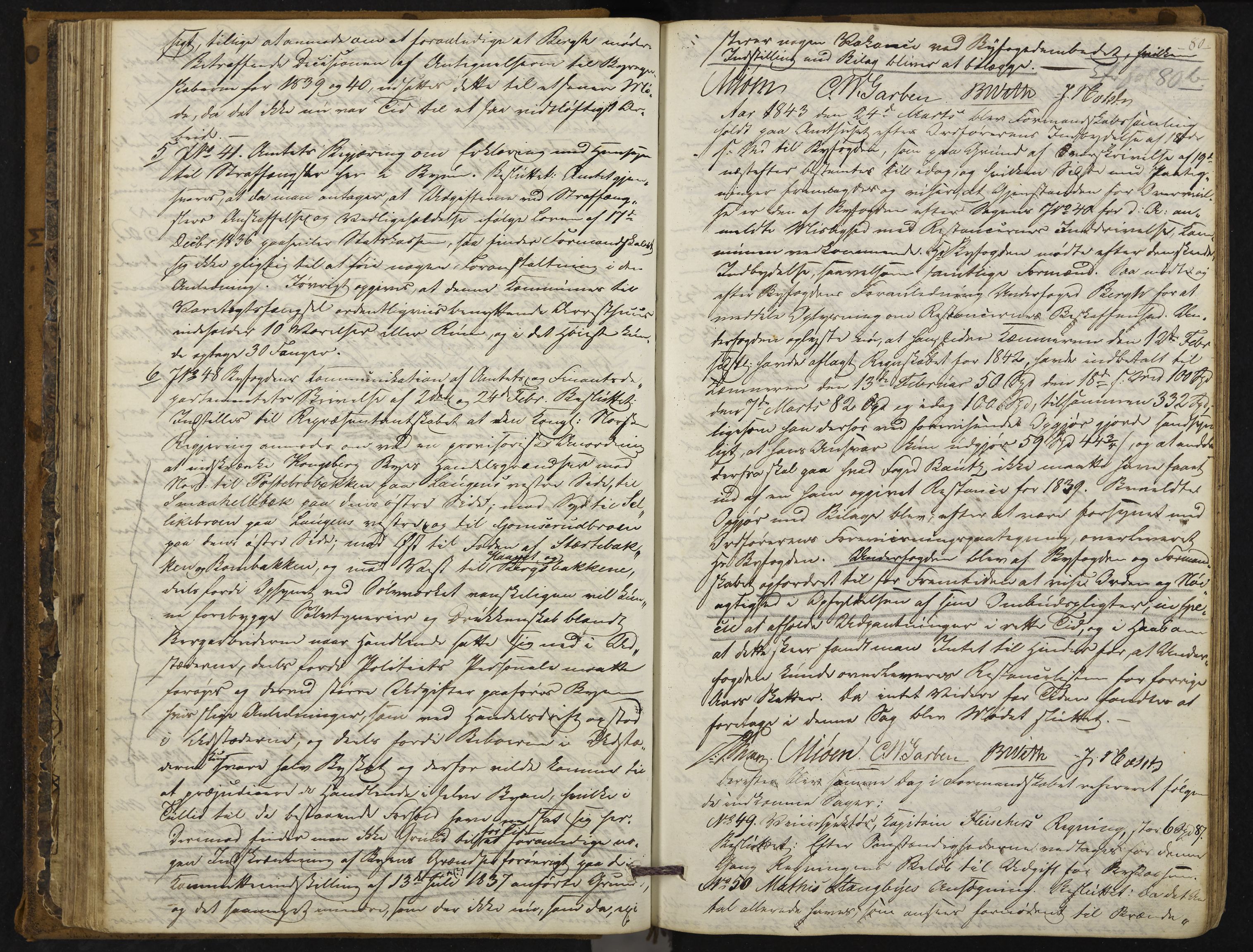 Kongsberg formannskap og sentraladministrasjon, IKAK/0604021-1/A/L0001: Møtebok med register, 1837-1849, s. 80