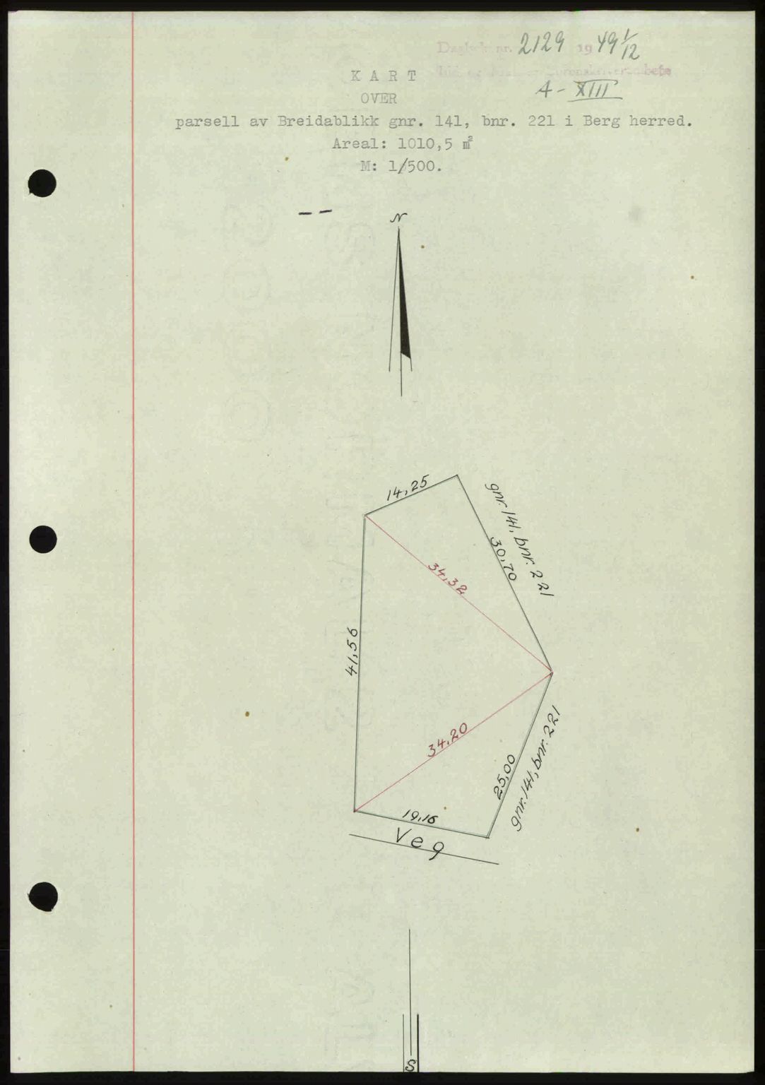 Idd og Marker sorenskriveri, AV/SAO-A-10283/G/Gb/Gbb/L0013: Pantebok nr. A13, 1949-1950, Dagboknr: 2129/1949