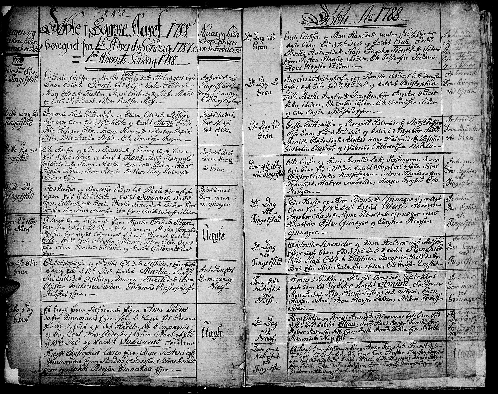 Gran prestekontor, AV/SAH-PREST-112/H/Ha/Haa/L0006: Ministerialbok nr. 6, 1787-1824, s. 2-3