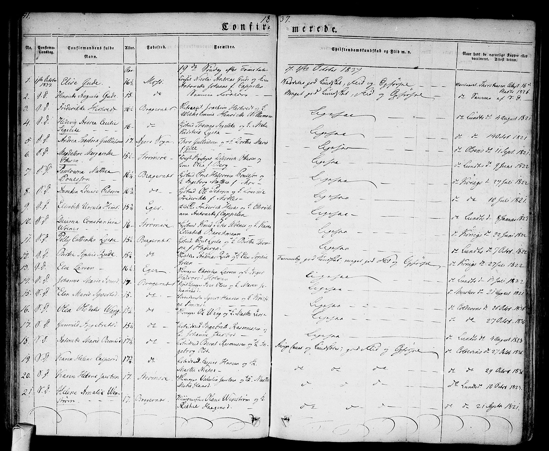 Bragernes kirkebøker, AV/SAKO-A-6/F/Fc/L0001: Ministerialbok nr. III 1, 1830-1853, s. 71