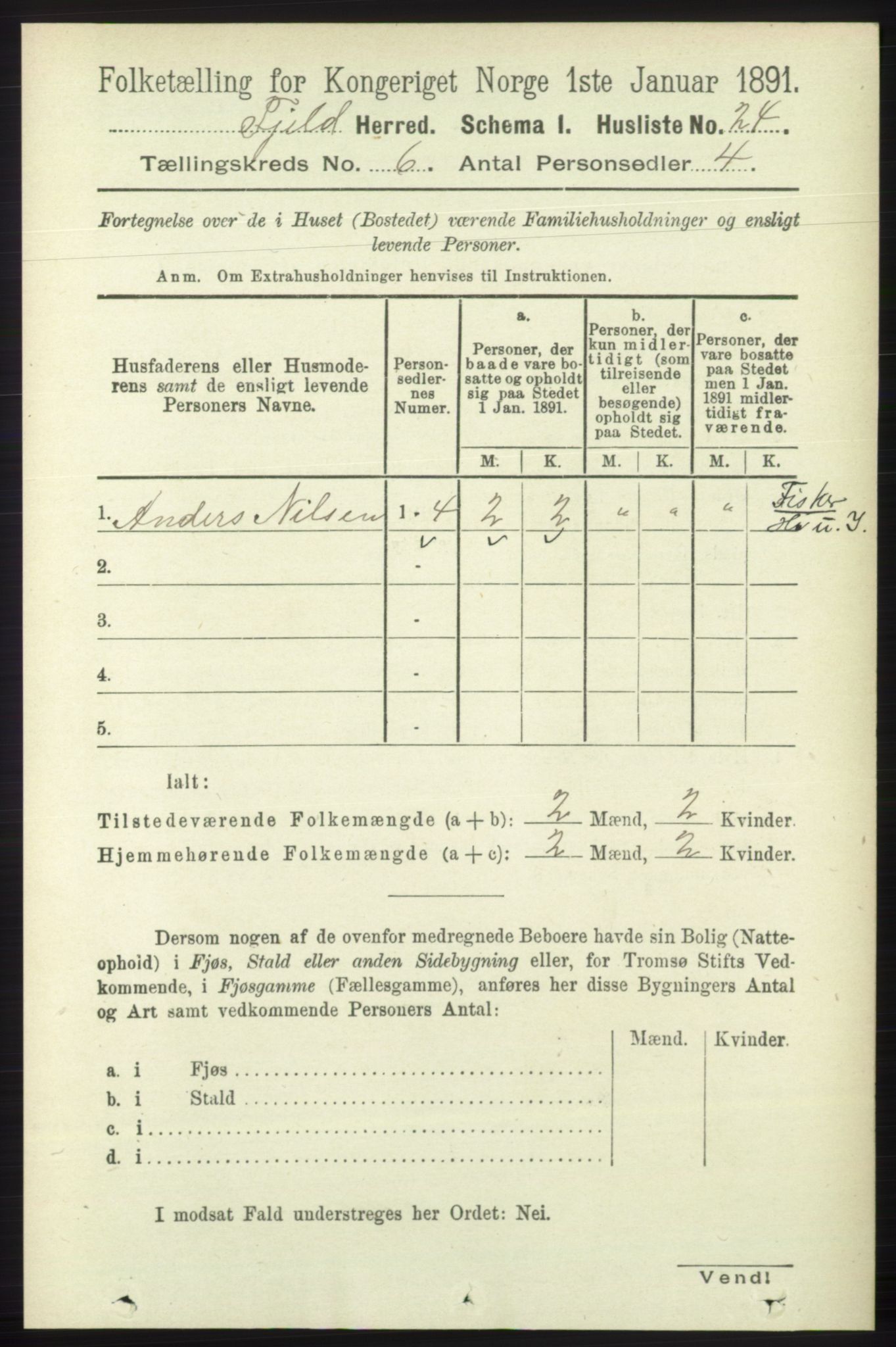 RA, Folketelling 1891 for 1246 Fjell herred, 1891, s. 2964