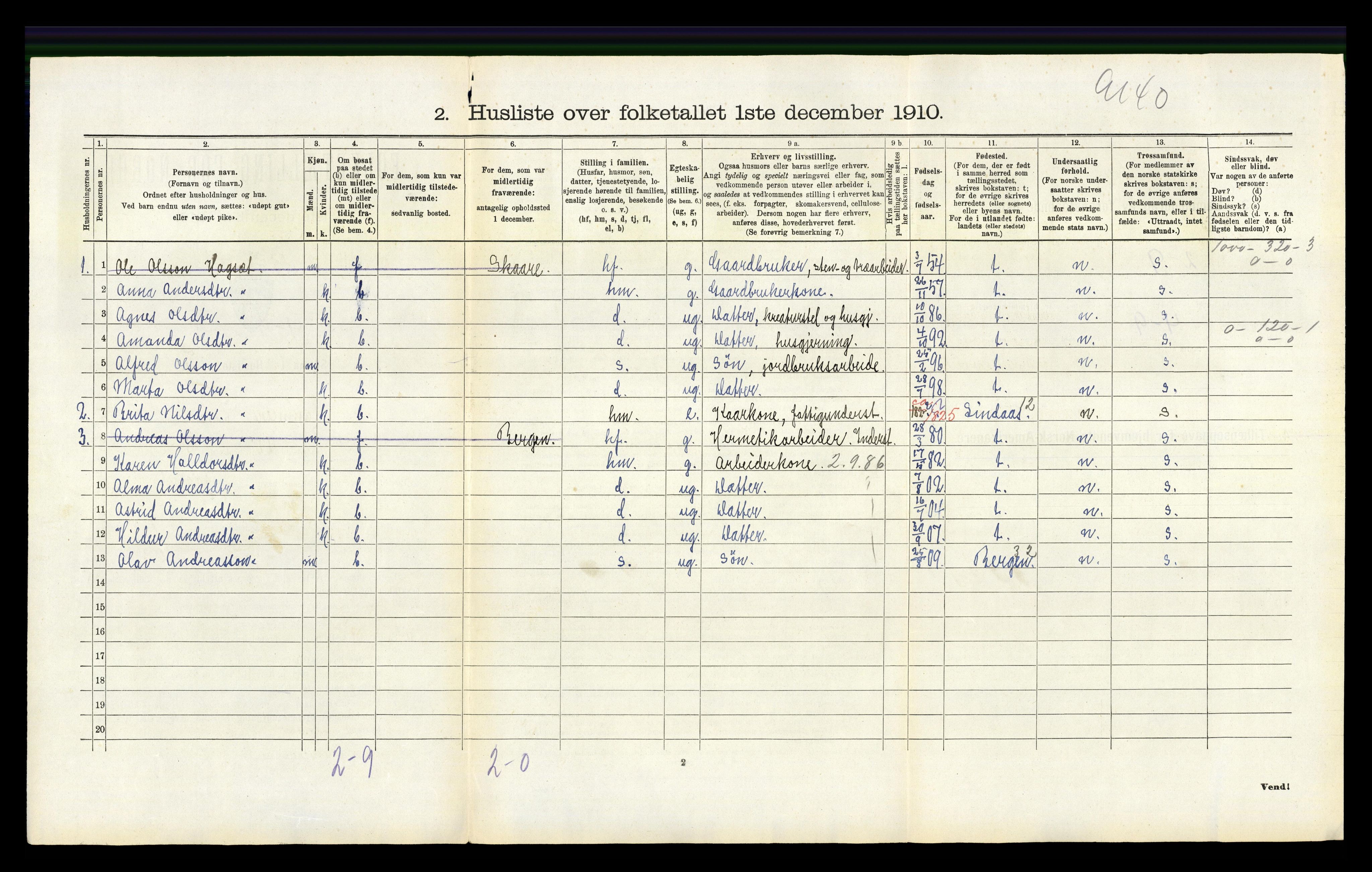 RA, Folketelling 1910 for 1254 Hamre herred, 1910, s. 315