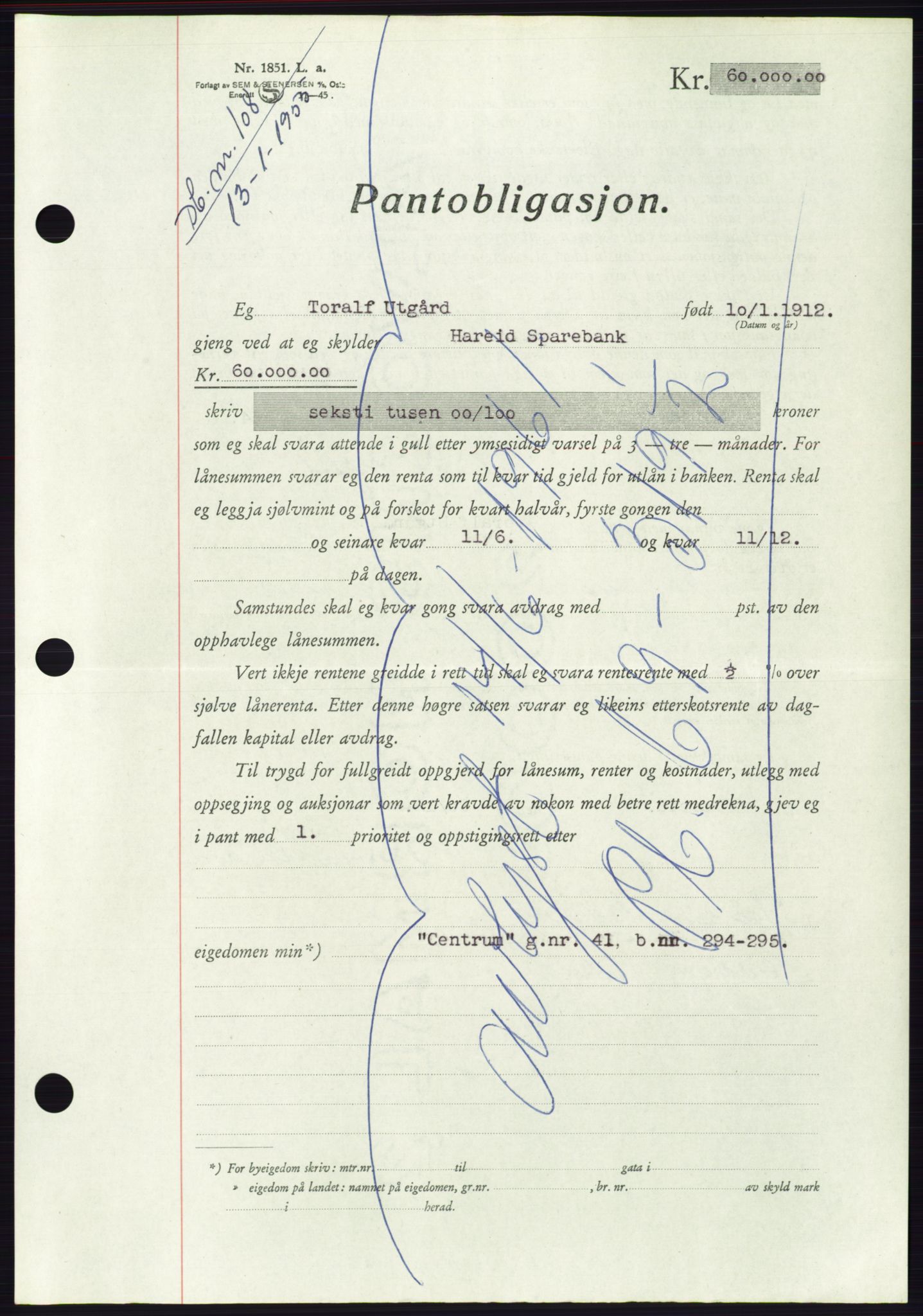 Søre Sunnmøre sorenskriveri, AV/SAT-A-4122/1/2/2C/L0126: Pantebok nr. 14B, 1954-1955, Dagboknr: 108/1955