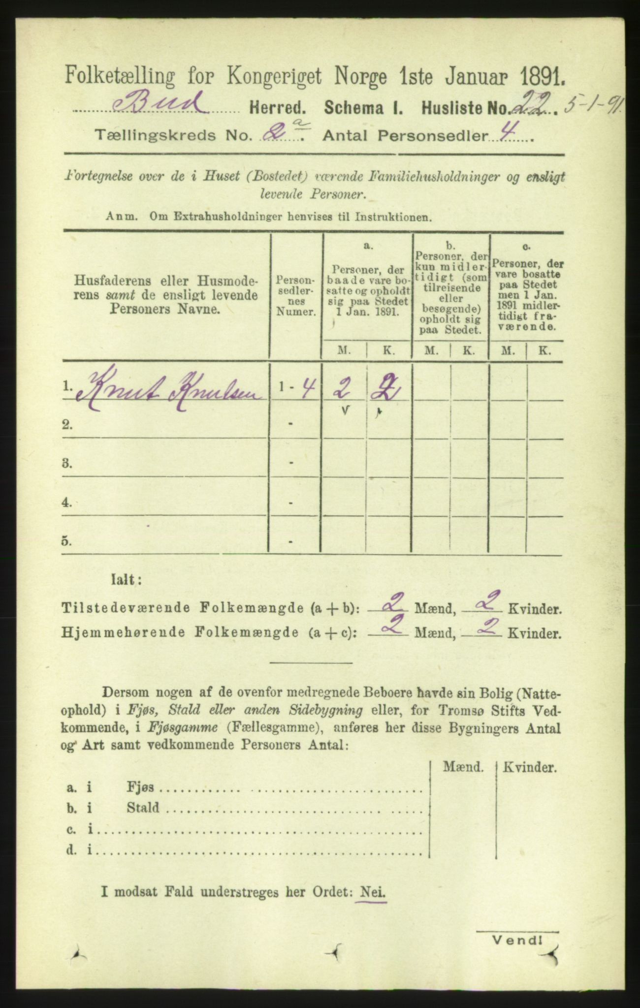 RA, Folketelling 1891 for 1549 Bud herred, 1891, s. 671