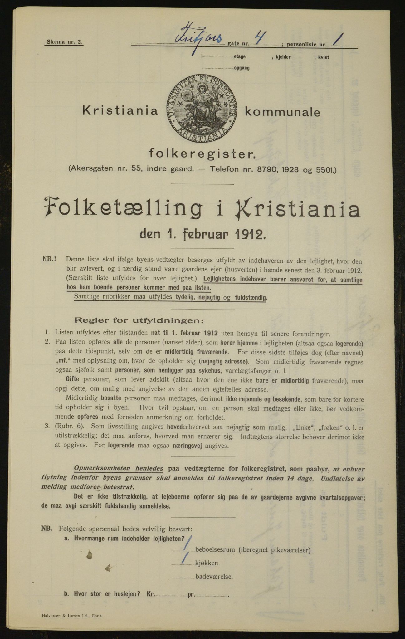 OBA, Kommunal folketelling 1.2.1912 for Kristiania, 1912, s. 26705