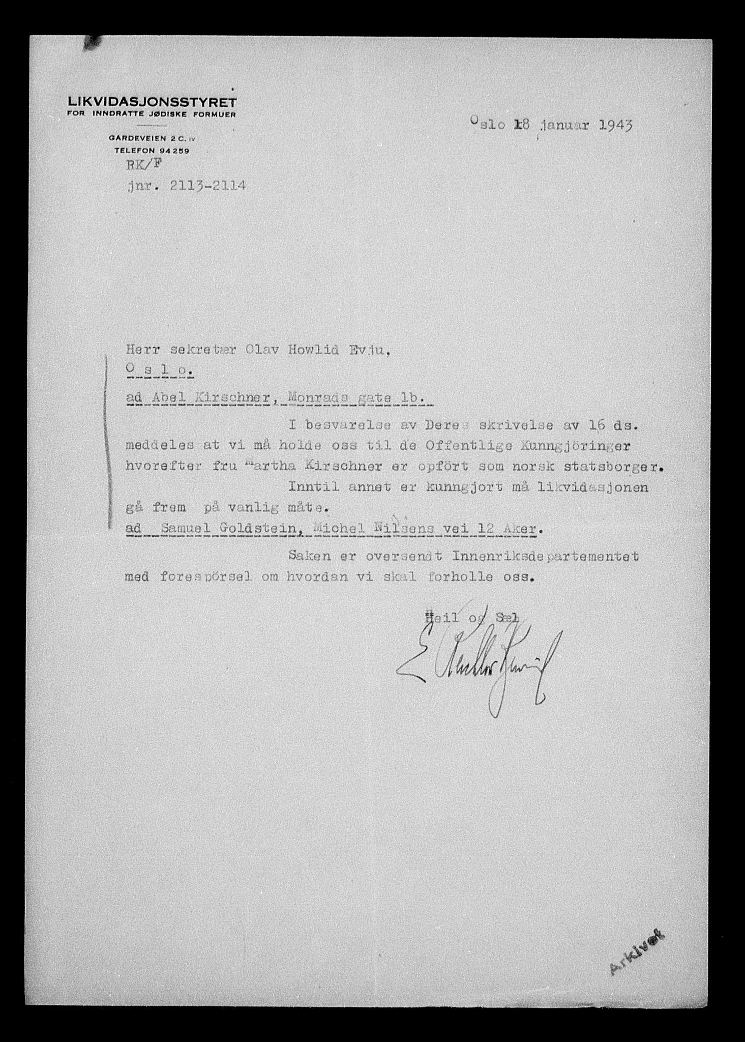 Justisdepartementet, Tilbakeføringskontoret for inndratte formuer, AV/RA-S-1564/H/Hc/Hcc/L0951: --, 1945-1947, s. 462