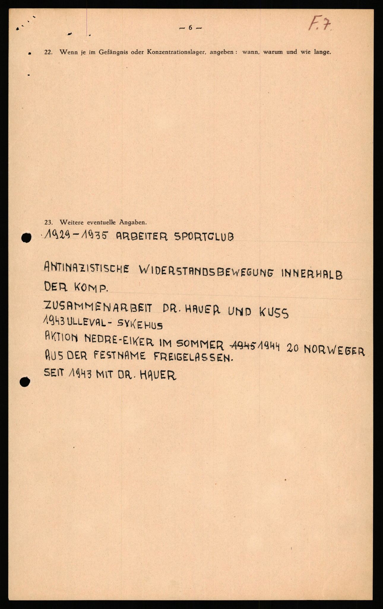 Forsvaret, Forsvarets overkommando II, AV/RA-RAFA-3915/D/Db/L0038: CI Questionaires. Tyske okkupasjonsstyrker i Norge. Østerrikere., 1945-1946, s. 323