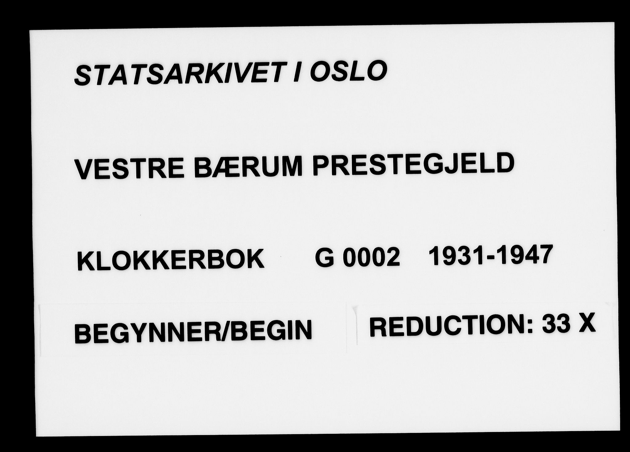 Vestre Bærum prestekontor Kirkebøker, AV/SAO-A-10209a/G/L0002: Klokkerbok nr. 2, 1931-1947