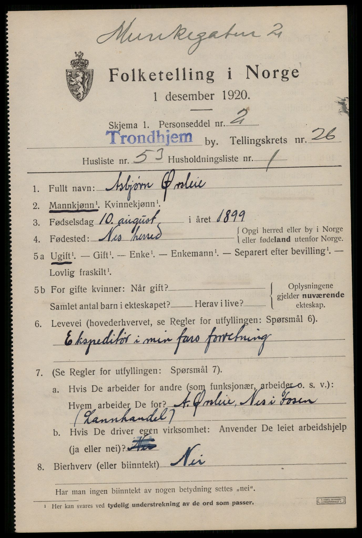 SAT, Folketelling 1920 for 1601 Trondheim kjøpstad, 1920, s. 69680