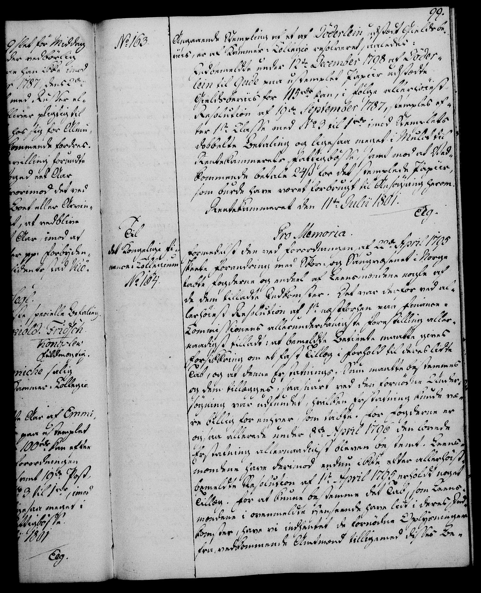 Rentekammeret, Kammerkanselliet, AV/RA-EA-3111/G/Gg/Gga/L0017: Norsk ekspedisjonsprotokoll med register (merket RK 53.17), 1801-1803, s. 99