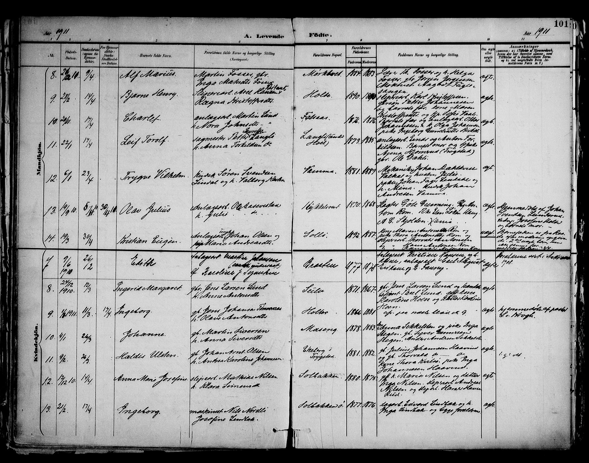 Askim prestekontor Kirkebøker, AV/SAO-A-10900/F/Fa/L0008: Ministerialbok nr. 8, 1898-1912, s. 101