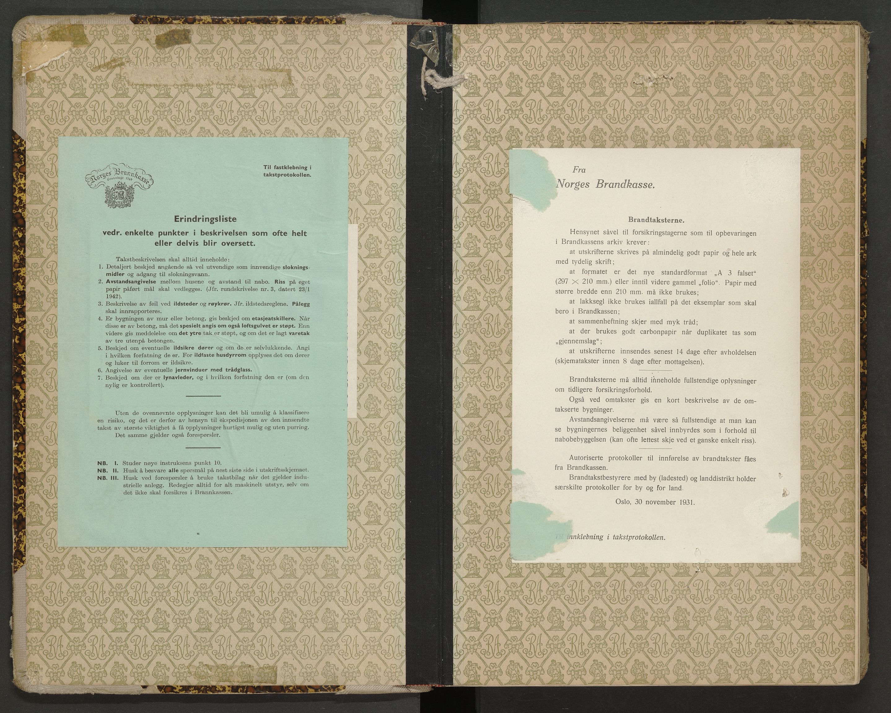 Nes lensmannskontor, SAKO/A-525/Y/Yc/Yca/L0004: Branntakstprotokoll, 1942-1961
