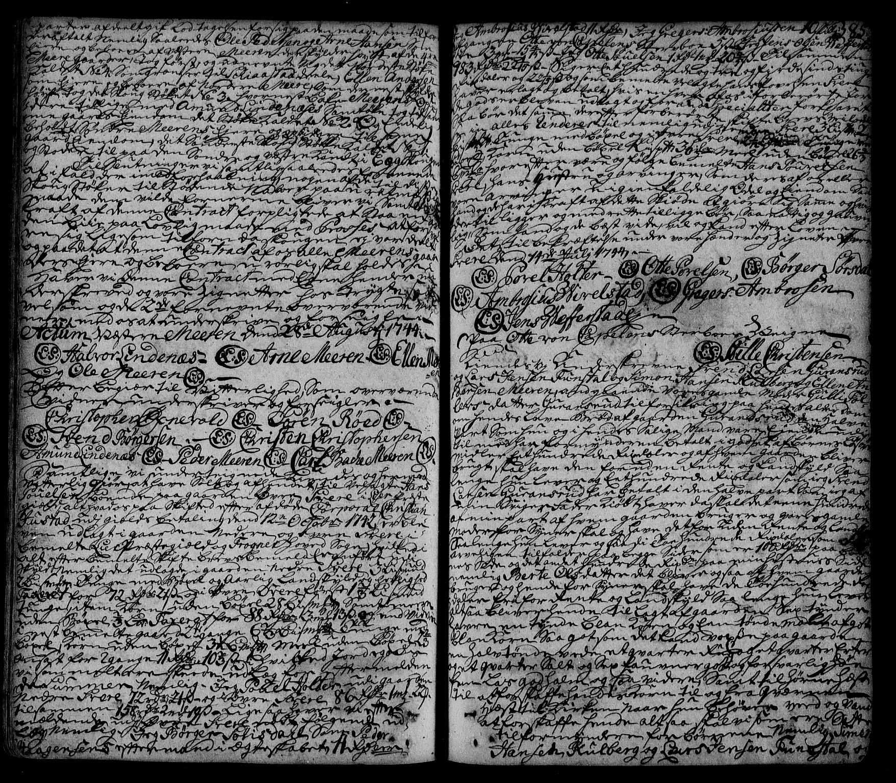 Lier, Røyken og Hurum sorenskriveri, SAKO/A-89/G/Ga/Gaa/L0002: Pantebok nr. II, 1725-1755, s. 385