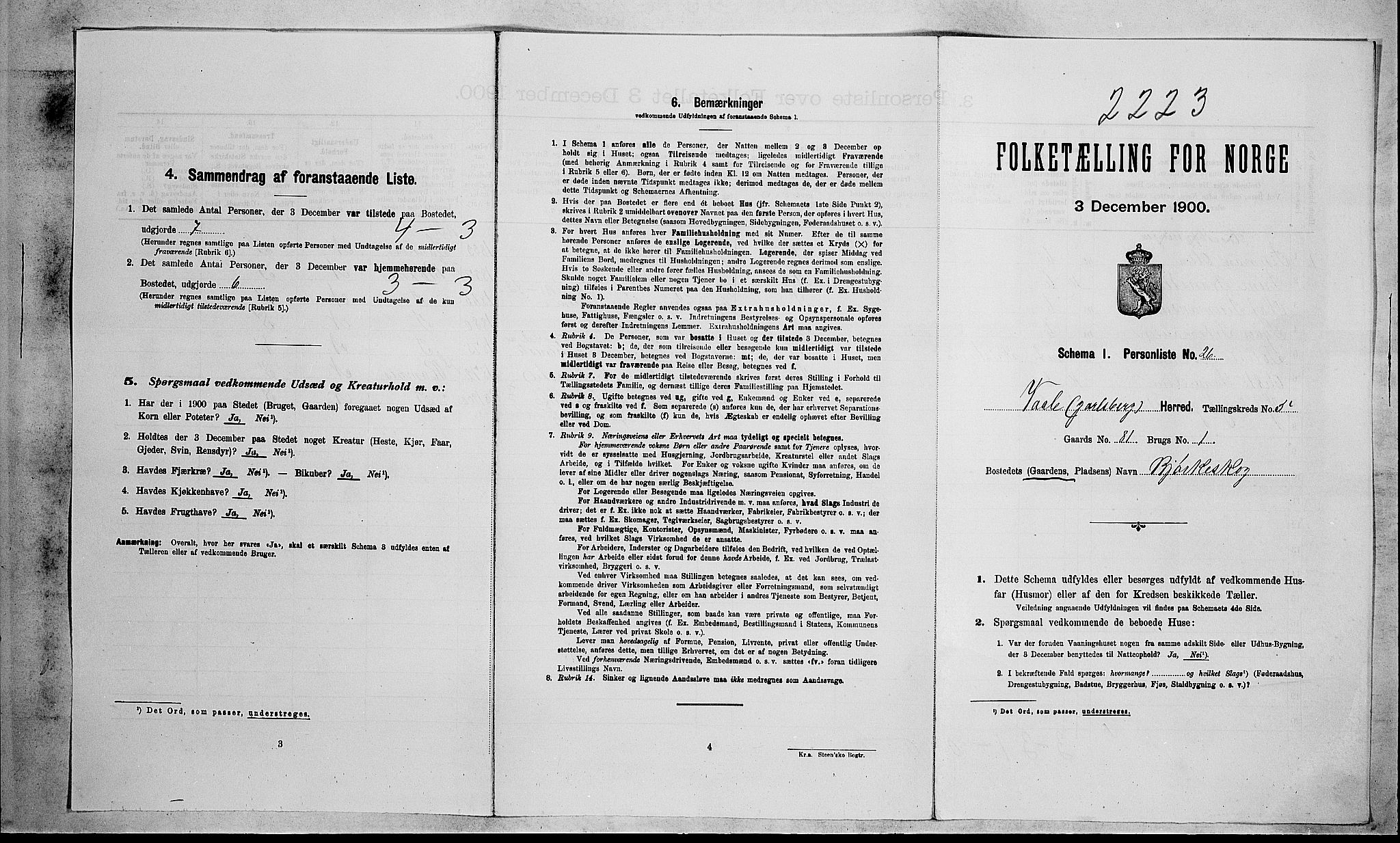 RA, Folketelling 1900 for 0716 Våle herred, 1900, s. 614