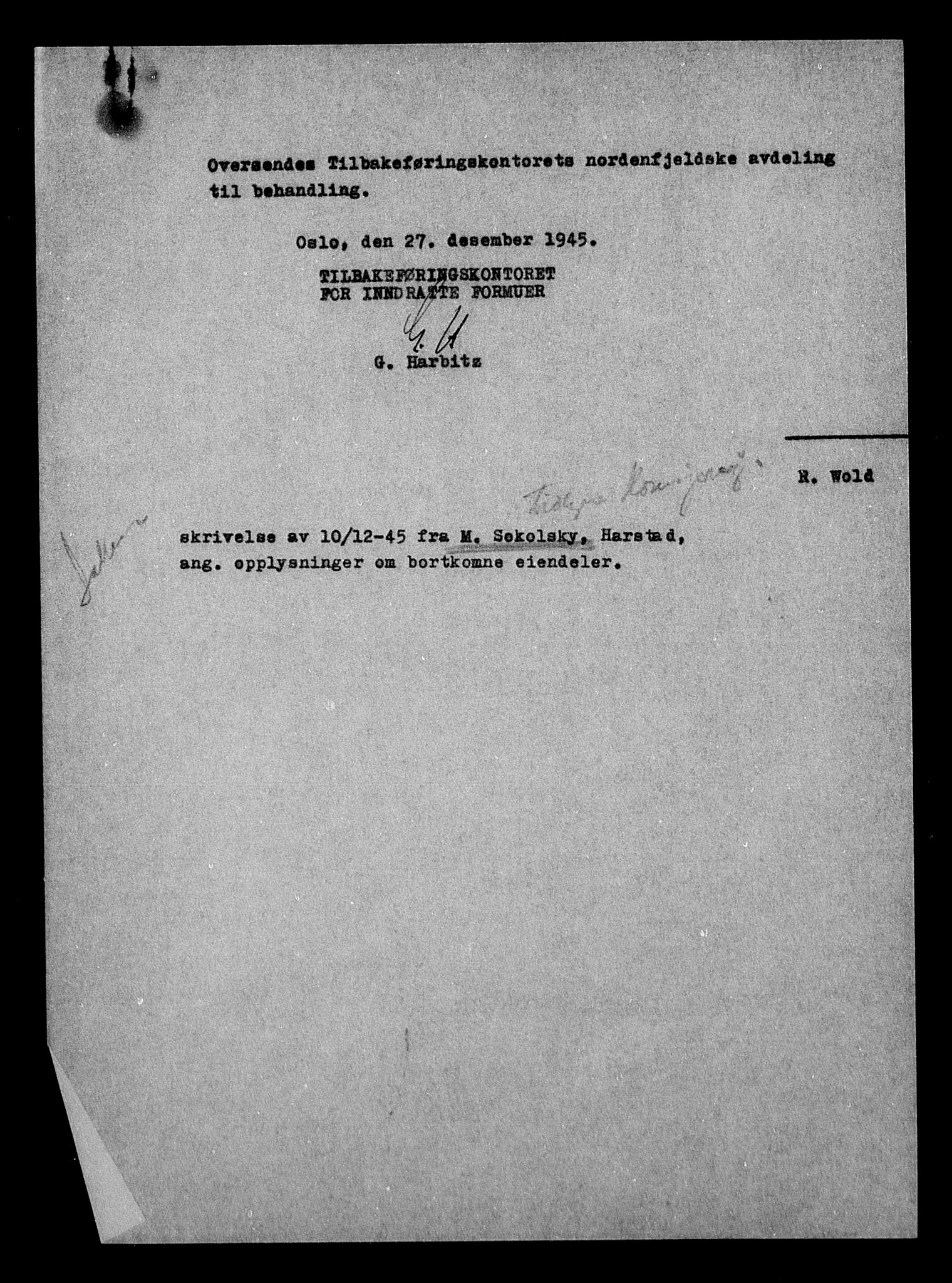 Justisdepartementet, Tilbakeføringskontoret for inndratte formuer, AV/RA-S-1564/H/Hc/Hcb/L0916: --, 1945-1947, s. 485