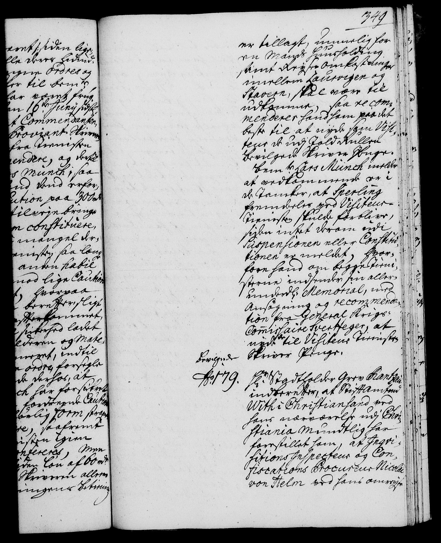 Rentekammeret, Kammerkanselliet, RA/EA-3111/G/Gh/Gha/L0018: Norsk ekstraktmemorialprotokoll (merket RK 53.63), 1735-1736, s. 349
