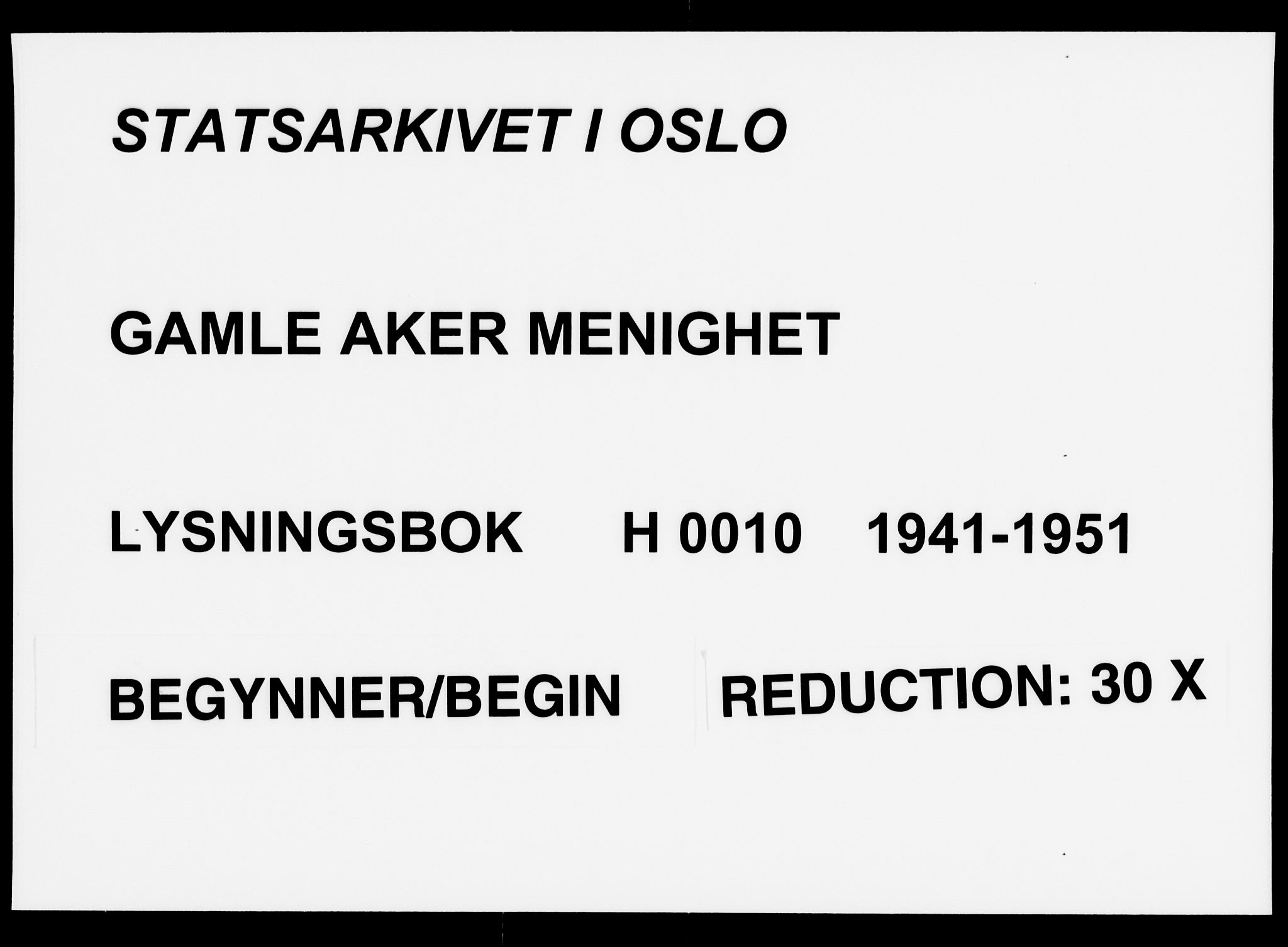 Gamle Aker prestekontor Kirkebøker, AV/SAO-A-10617a/H/L0010: Lysningsprotokoll nr. 10, 1941-1951