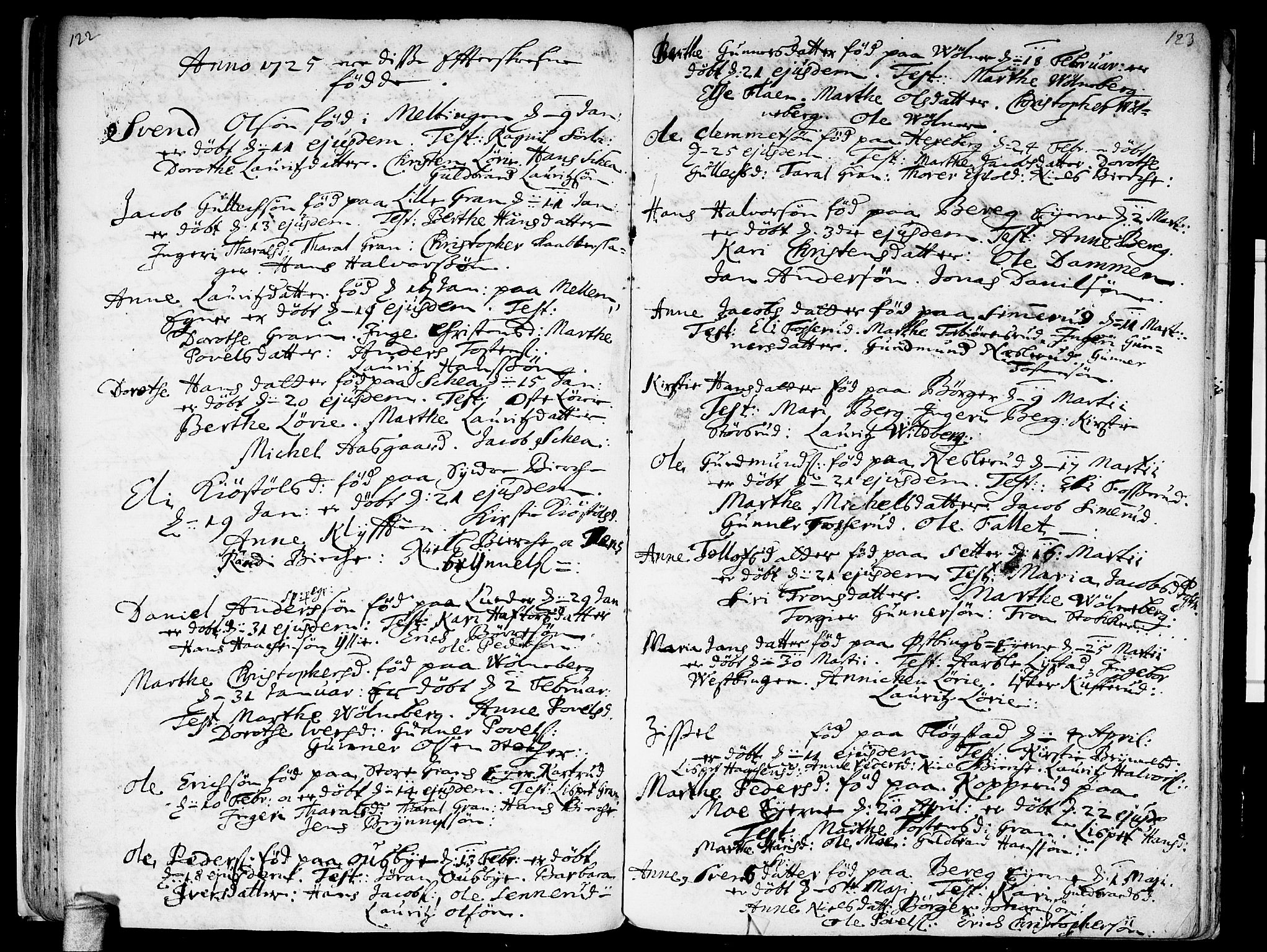 Sørum prestekontor Kirkebøker, AV/SAO-A-10303/F/Fa/L0001: Ministerialbok nr. I 1, 1710-1730, s. 122-123