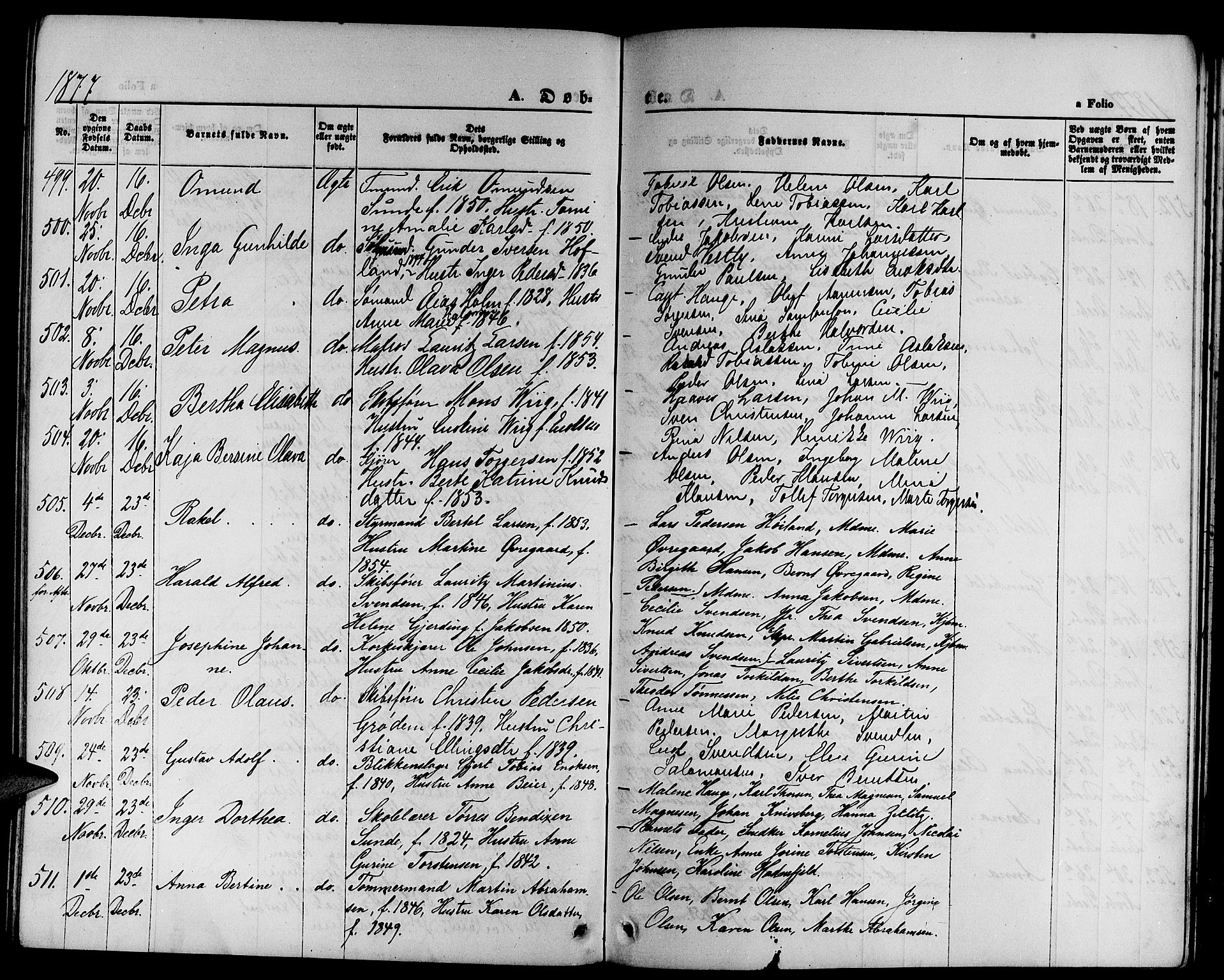 St. Petri sokneprestkontor, AV/SAST-A-101813/001/30/30BB/L0001: Klokkerbok nr. B 1, 1865-1878