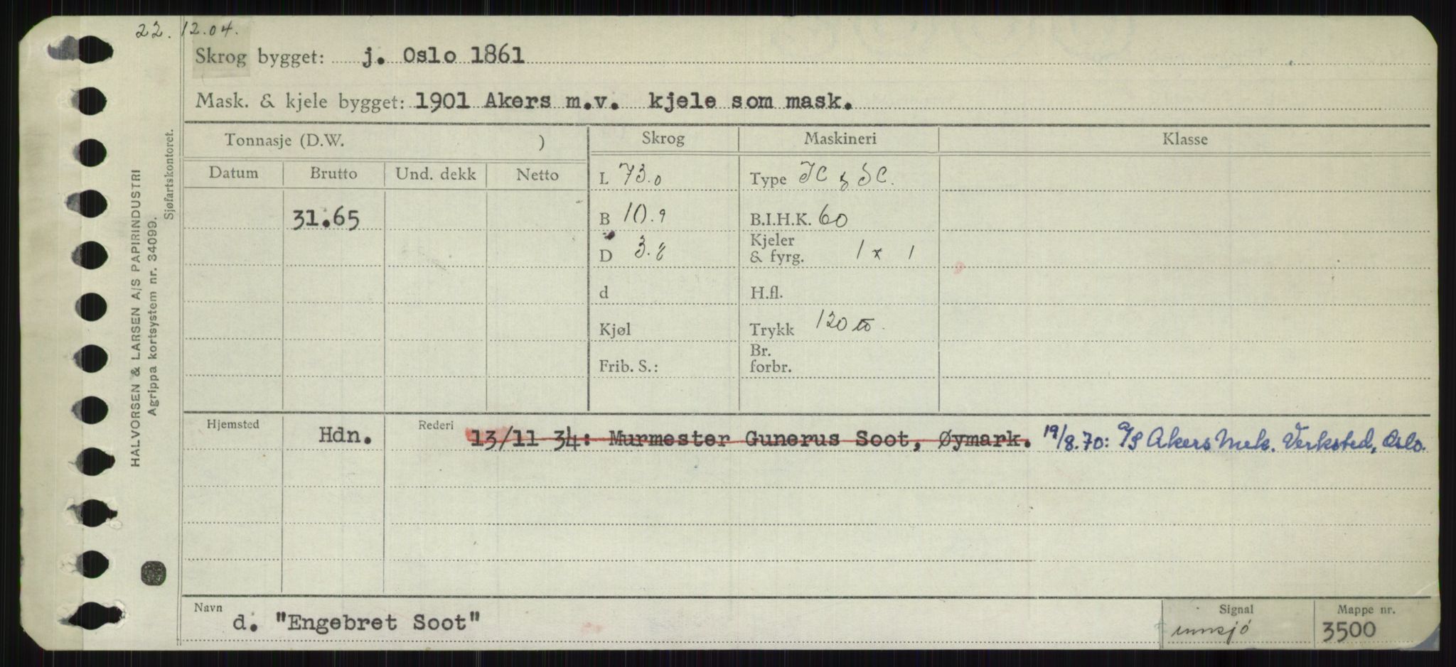 Sjøfartsdirektoratet med forløpere, Skipsmålingen, AV/RA-S-1627/H/Ha/L0002/0001: Fartøy, Eik-Hill / Fartøy, Eik-F, s. 167