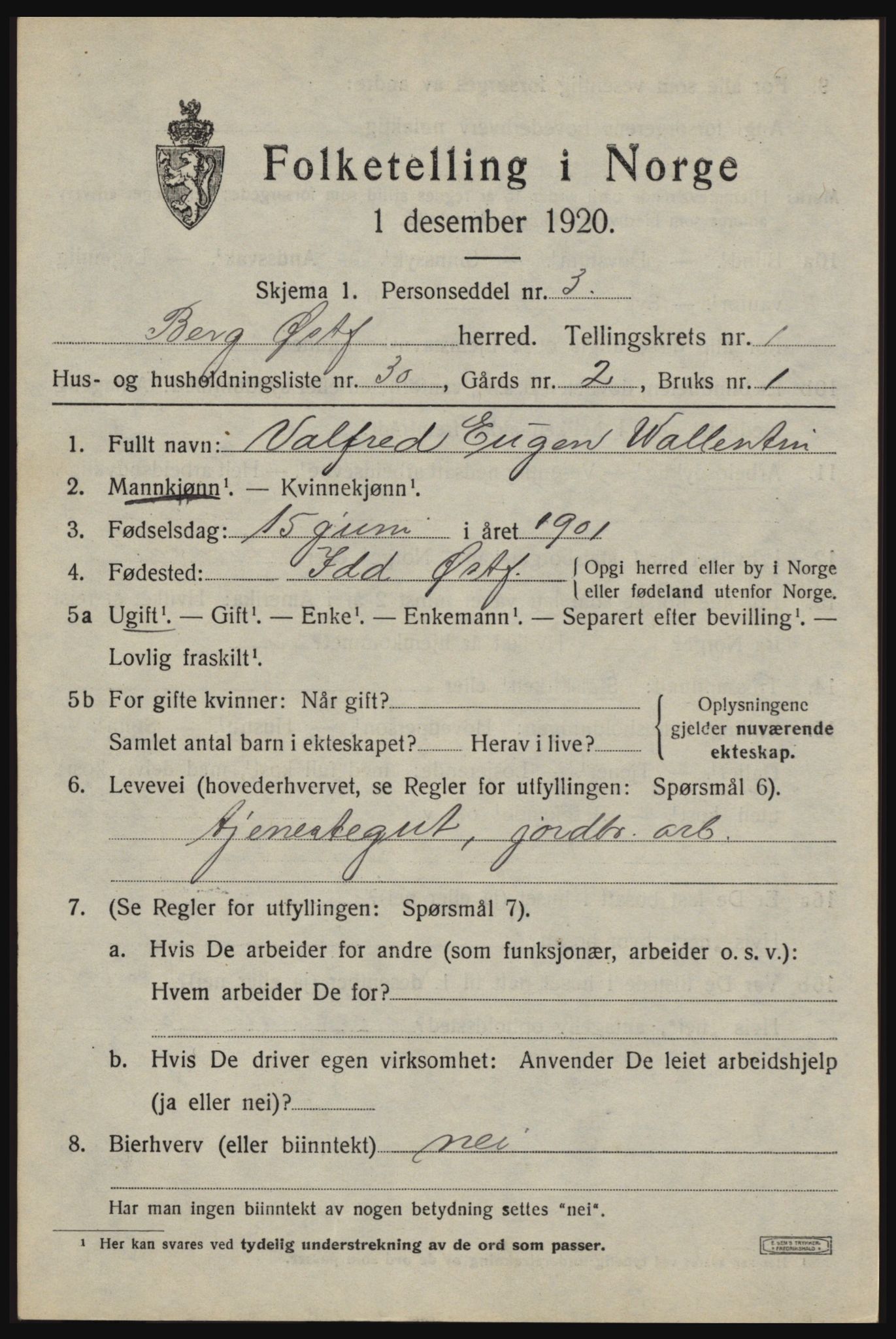 SAO, Folketelling 1920 for 0116 Berg herred, 1920, s. 2353