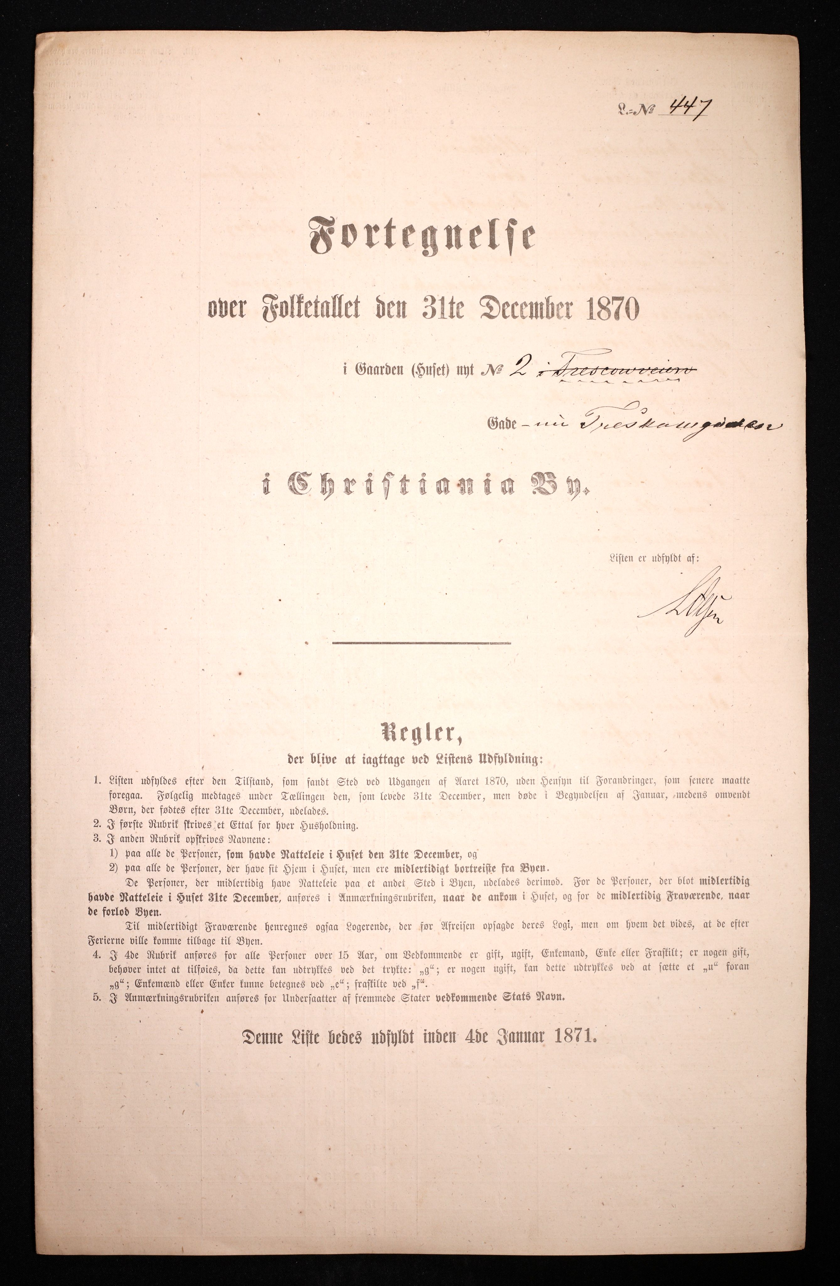 RA, Folketelling 1870 for 0301 Kristiania kjøpstad, 1870, s. 4375