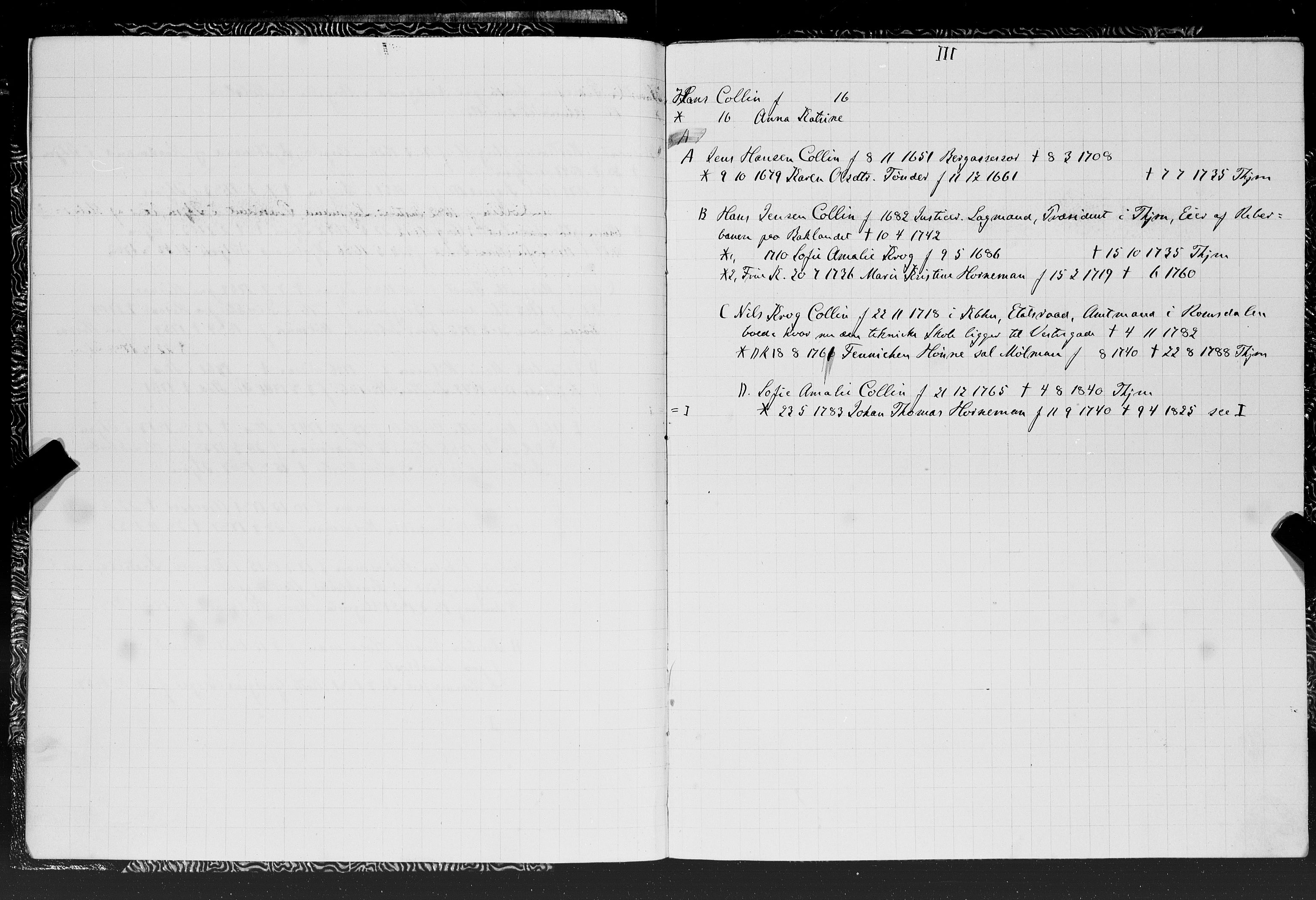 Hornemans samlinger, SAT/PA-X/A/L0014: Jakob Hersleb Hornemans forfedre, 1600-1886