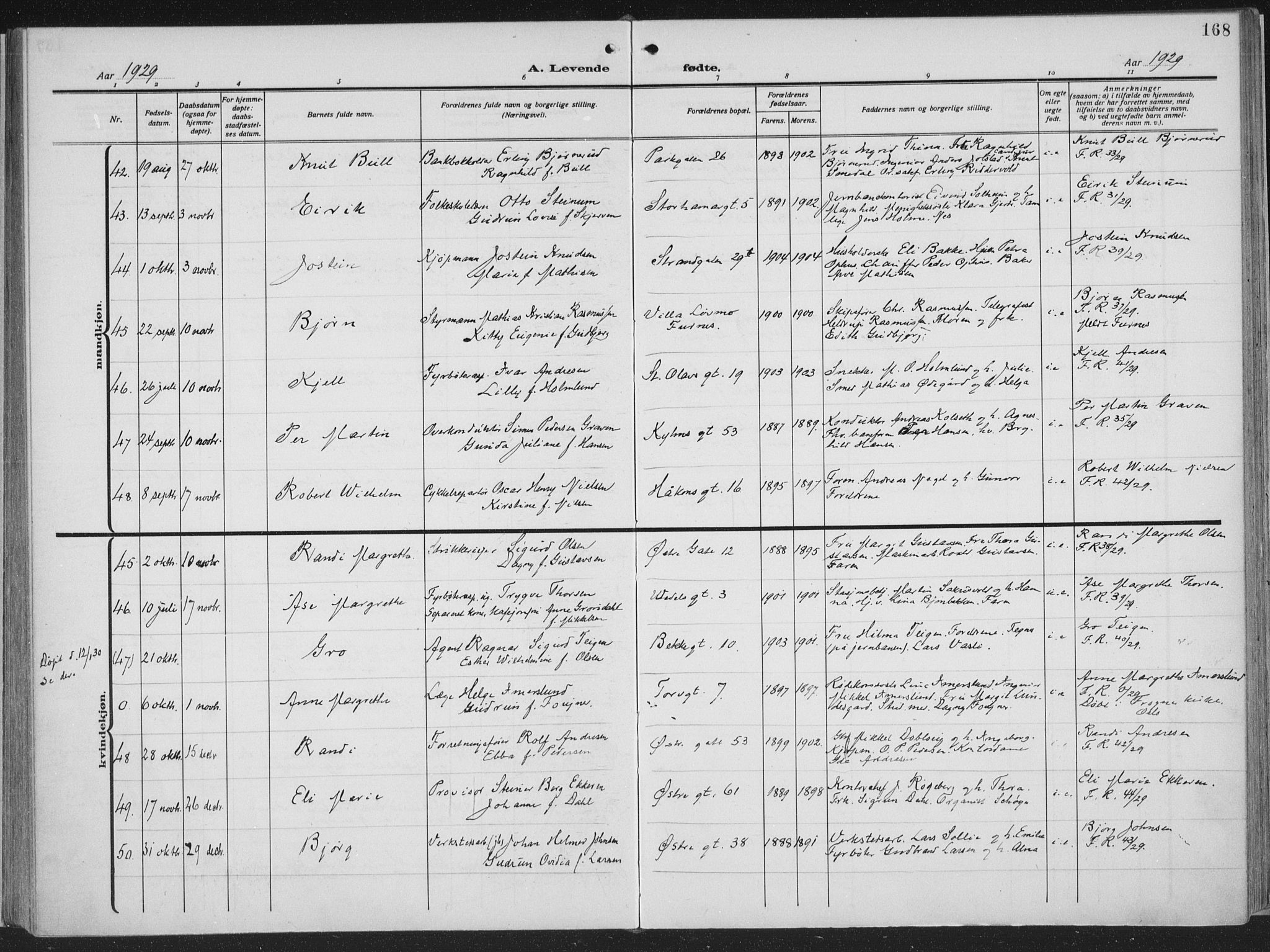 Hamar prestekontor, SAH/DOMPH-002/H/Ha/Haa/L0002: Ministerialbok nr. 2, 1915-1936, s. 168