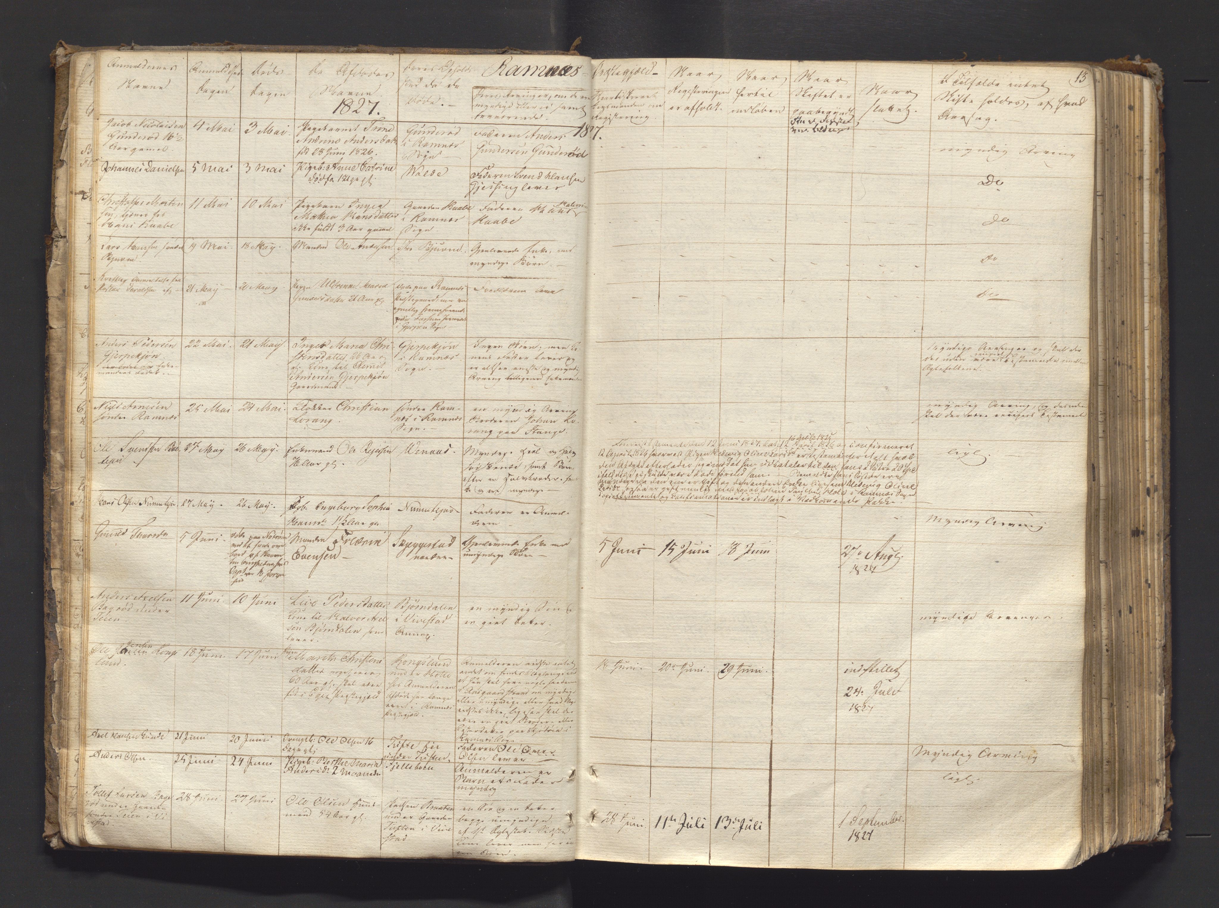 Søndre Jarlsberg sorenskriveri, AV/SAKO-A-129/H/Ha/Hab/L0002: Dødsmeldingsprotokoll, 1823-1839, s. 13