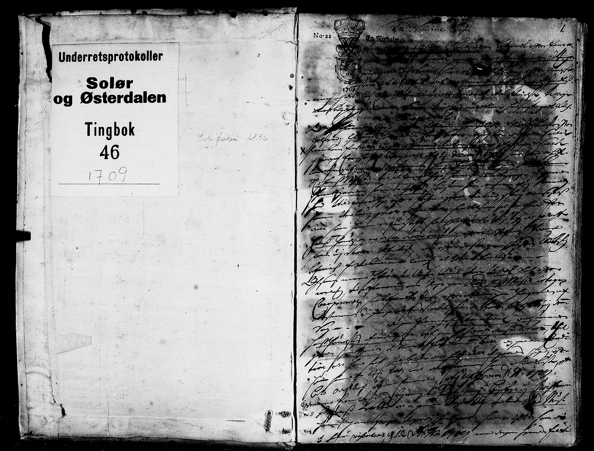 Solør og Østerdalen sorenskriveri, SAH/TING-024/G/Gb/L0046: Tingbok, 1709, s. 0b-1a