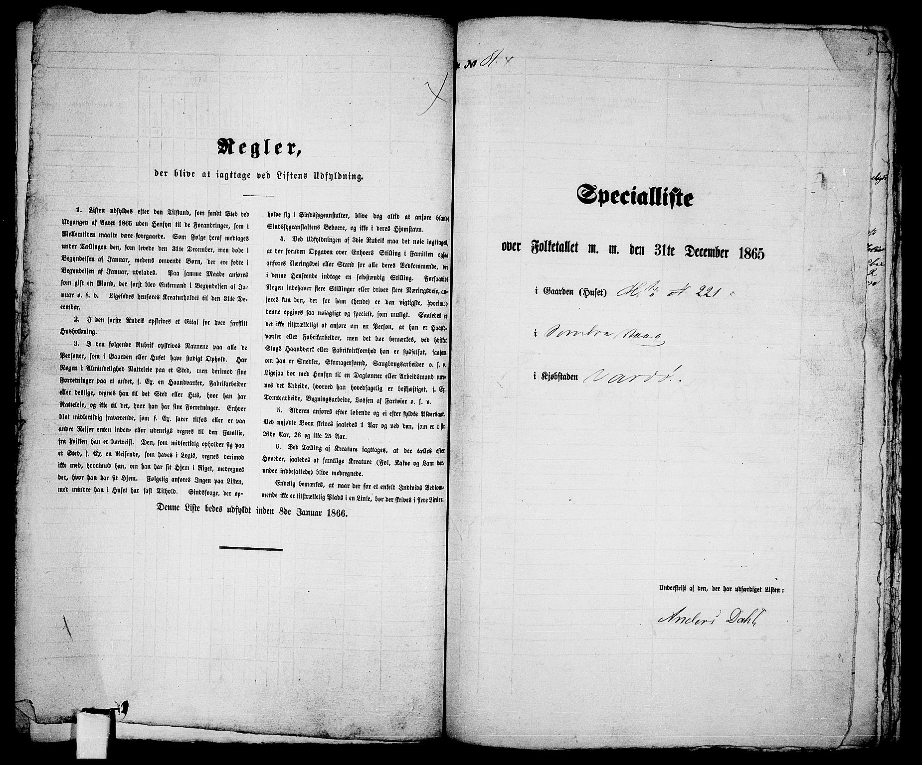 RA, Folketelling 1865 for 2002B Vardø prestegjeld, Vardø kjøpstad, 1865, s. 168