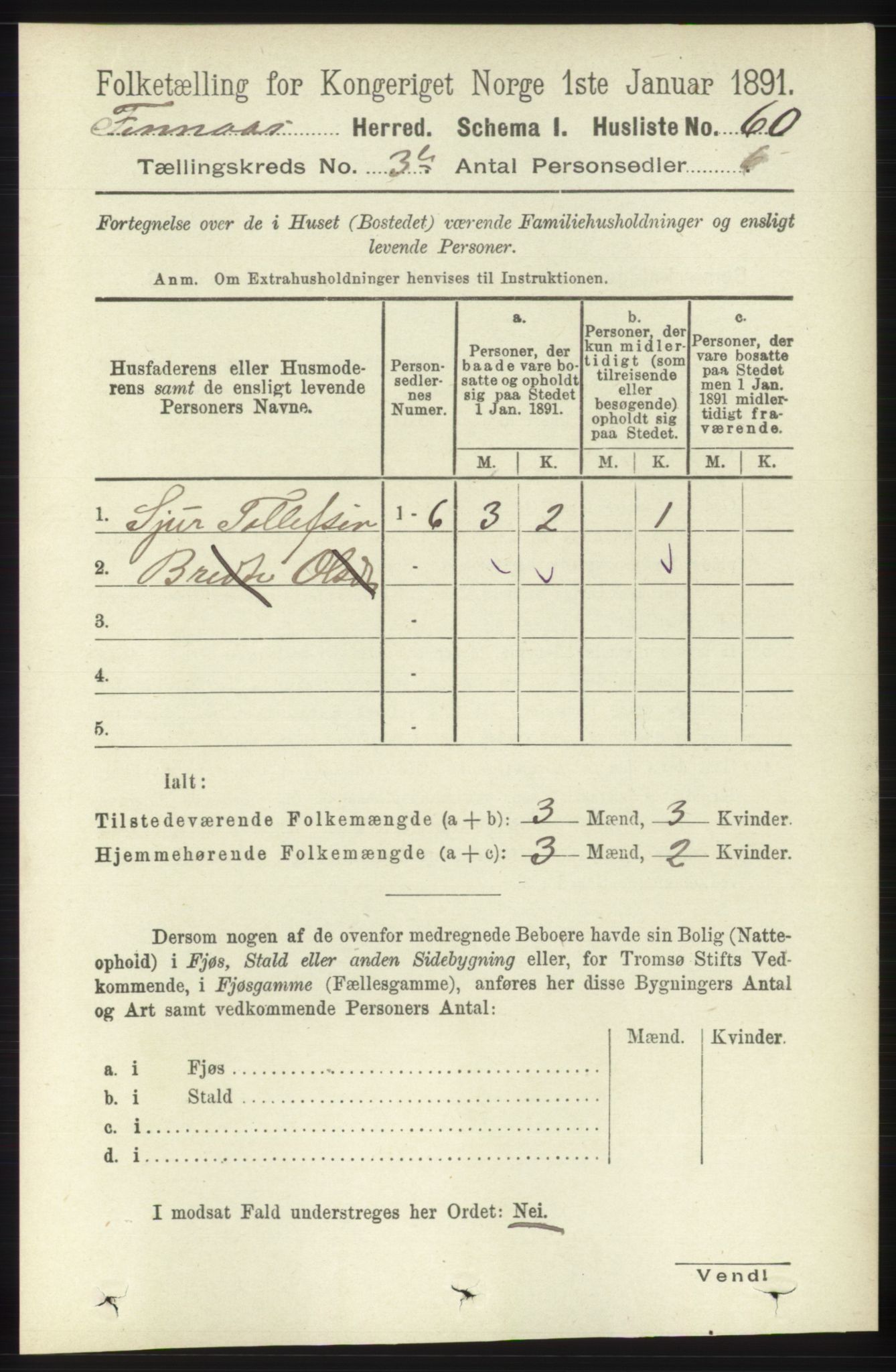 RA, Folketelling 1891 for 1218 Finnås herred, 1891, s. 1093