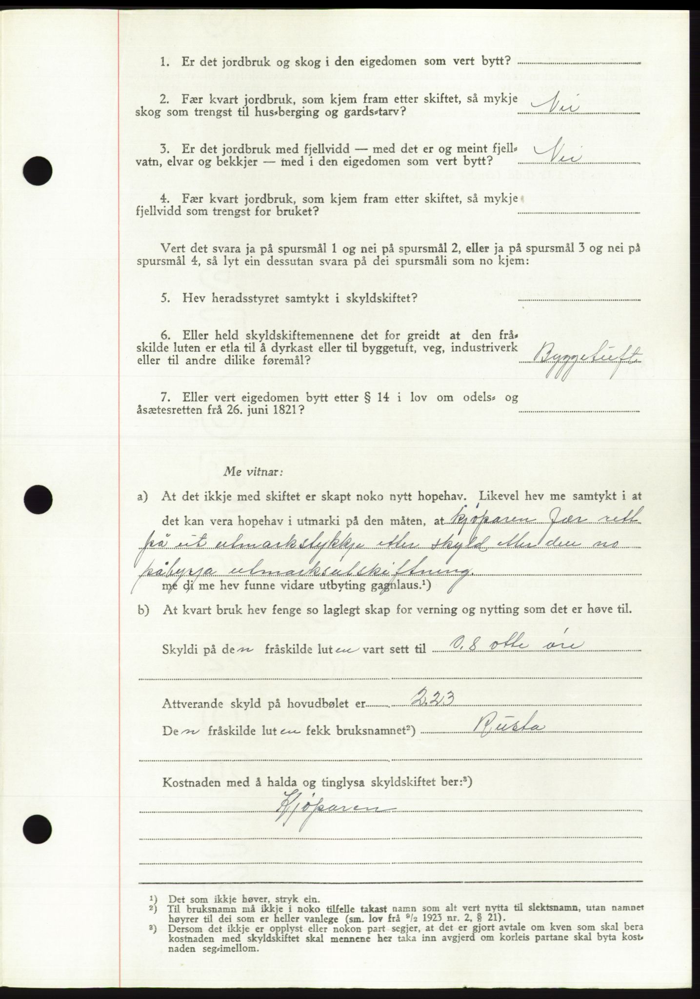 Søre Sunnmøre sorenskriveri, AV/SAT-A-4122/1/2/2C/L0084: Pantebok nr. 10A, 1949-1949, Dagboknr: 870/1949