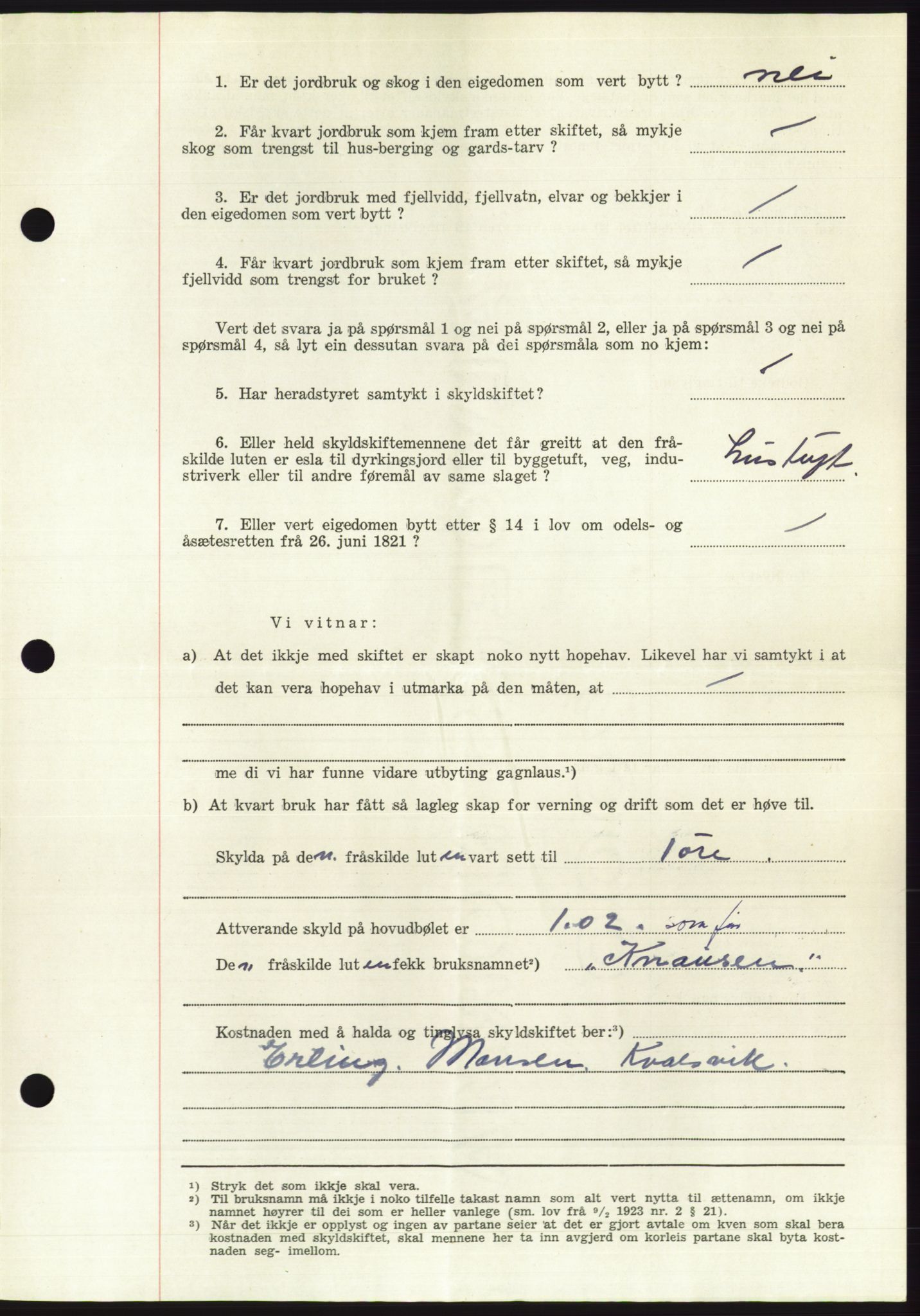 Søre Sunnmøre sorenskriveri, AV/SAT-A-4122/1/2/2C/L0092: Pantebok nr. 18A, 1952-1952, Dagboknr: 1581/1952