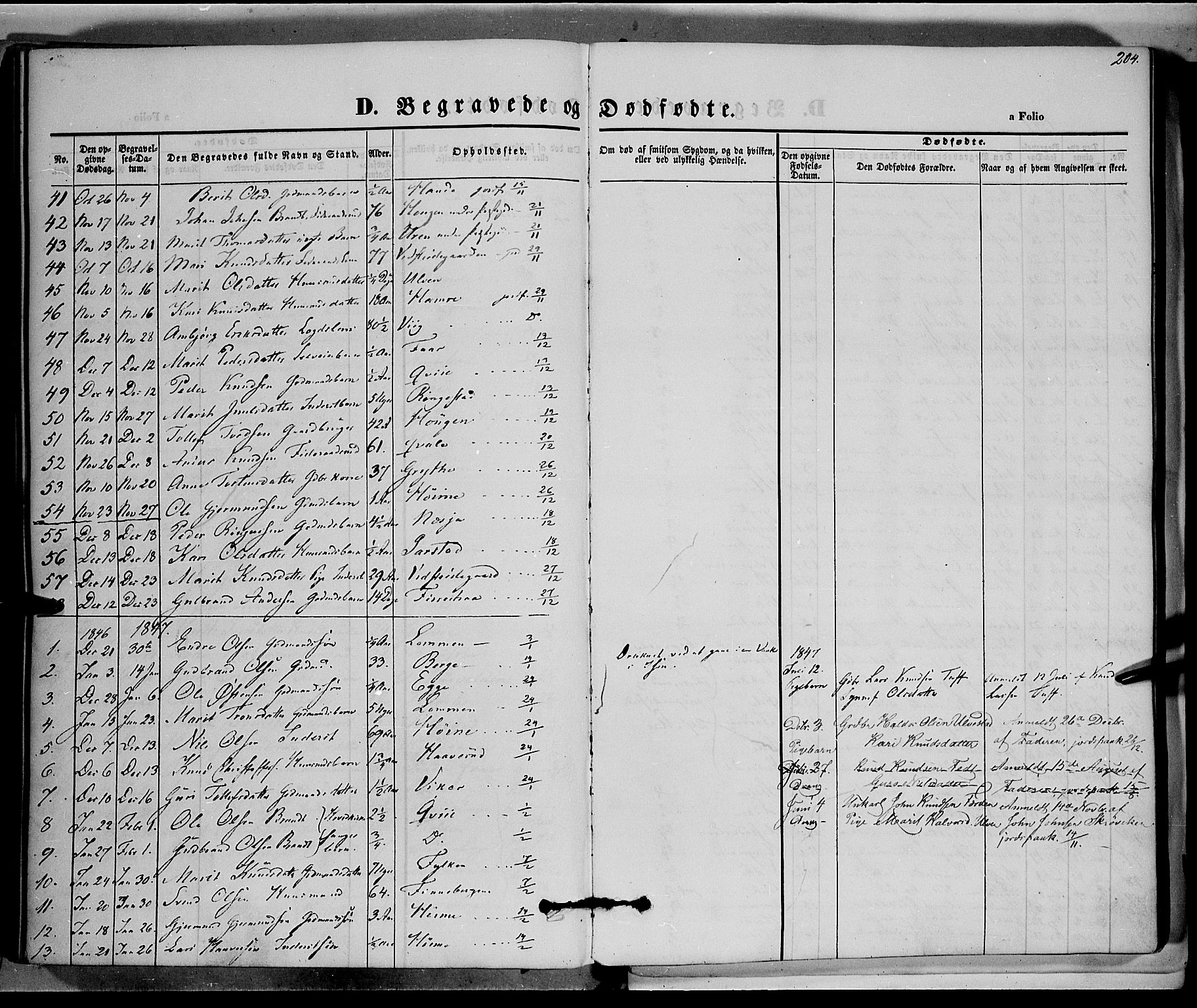 Vestre Slidre prestekontor, AV/SAH-PREST-136/H/Ha/Haa/L0001: Ministerialbok nr. 1, 1844-1855, s. 204