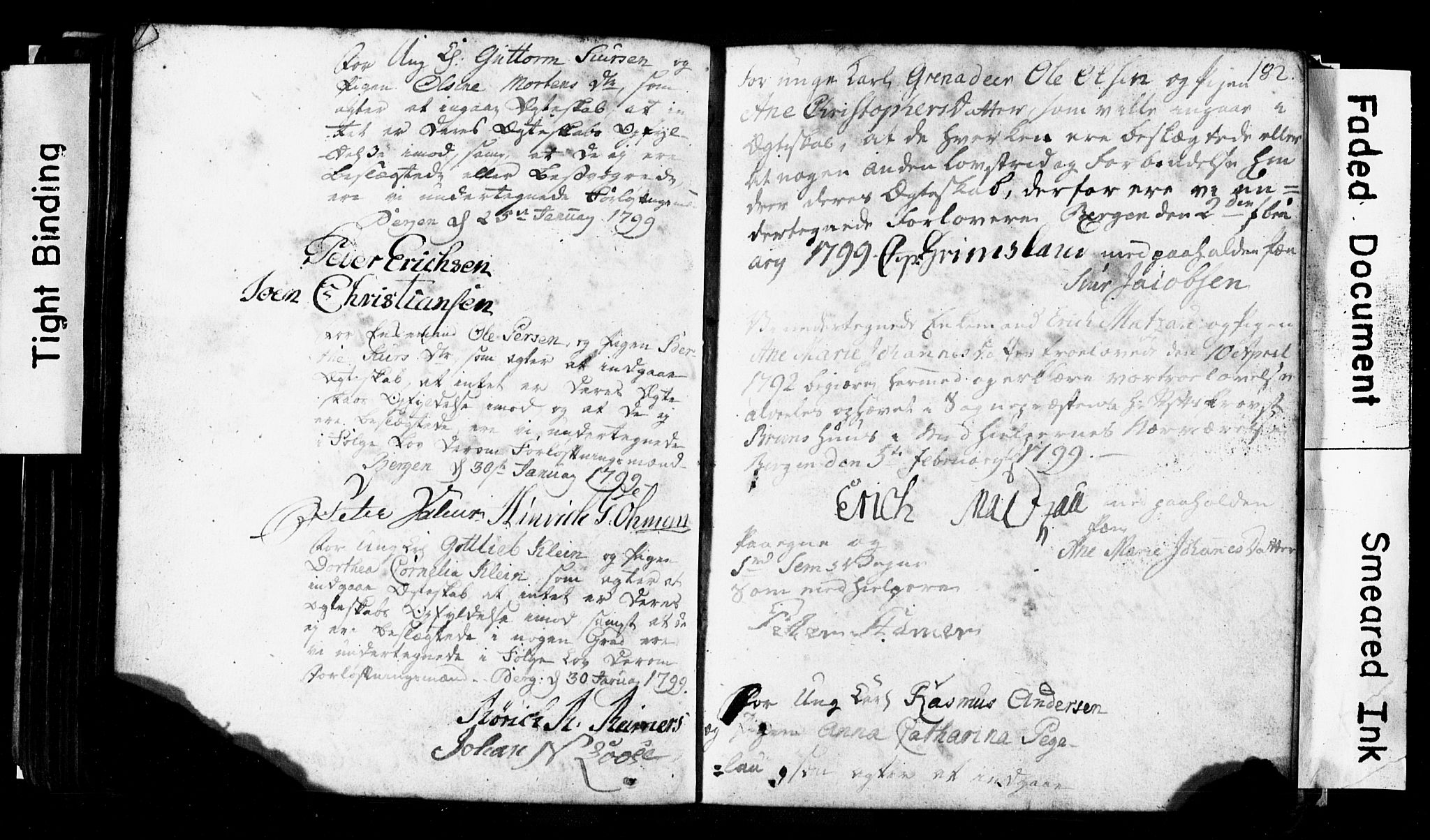 Korskirken sokneprestembete, SAB/A-76101: Forlovererklæringer nr. II.5.1, 1776-1816, s. 182