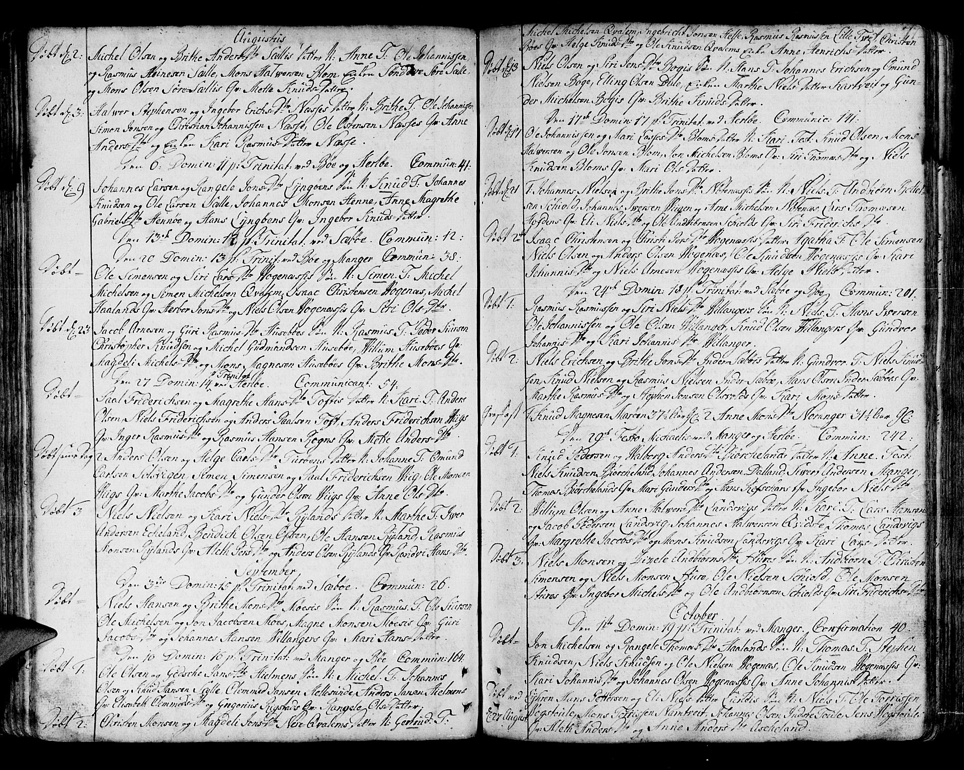 Manger sokneprestembete, AV/SAB-A-76801/H/Haa: Ministerialbok nr. A 1, 1759-1791, s. 77