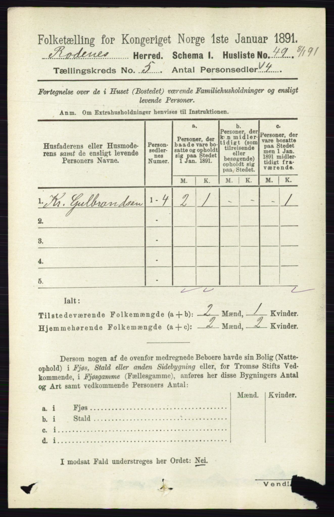 RA, Folketelling 1891 for 0120 Rødenes herred, 1891, s. 2093