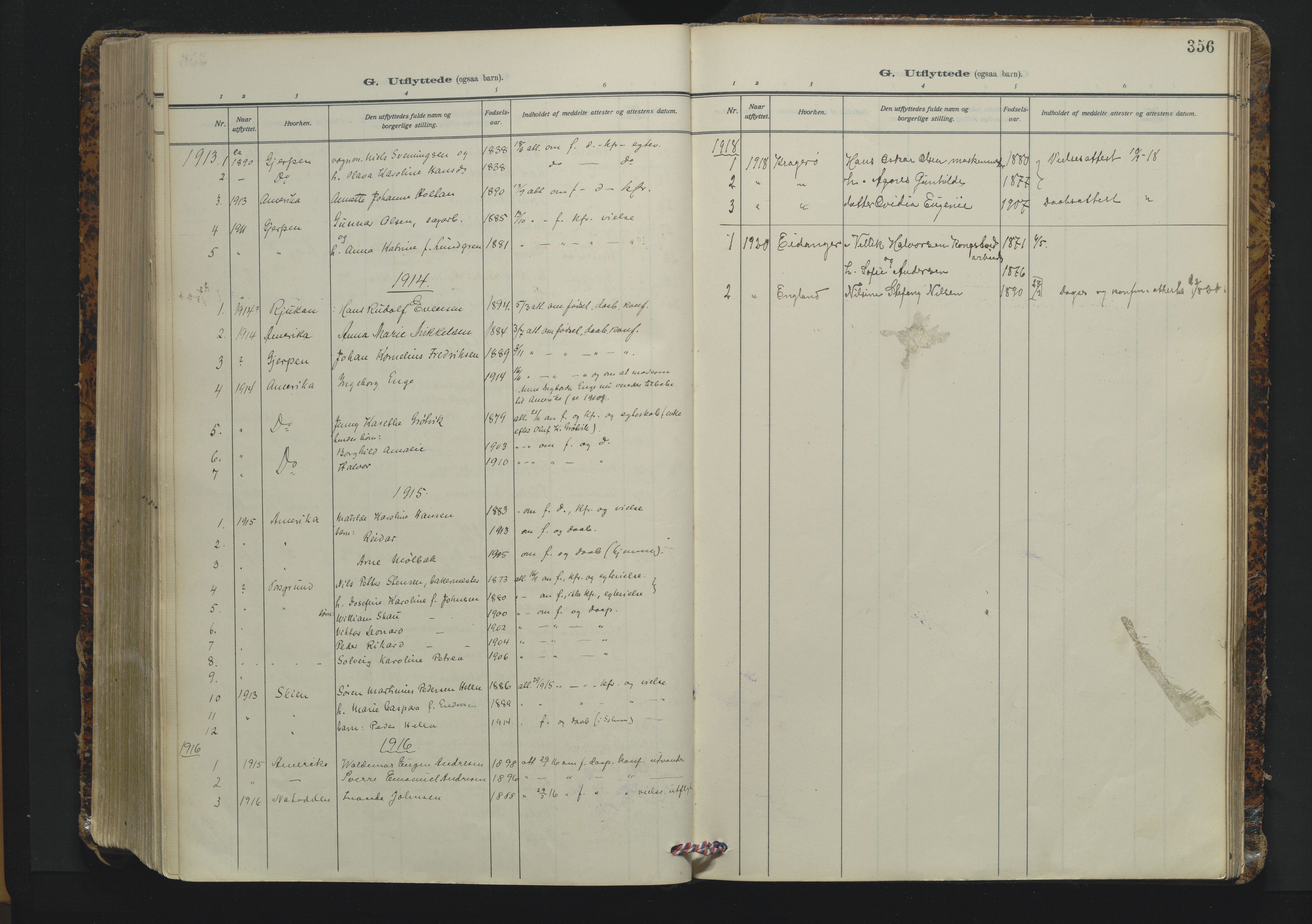 Solum kirkebøker, AV/SAKO-A-306/F/Fa/L0012: Ministerialbok nr. I 12, 1909-1922, s. 356