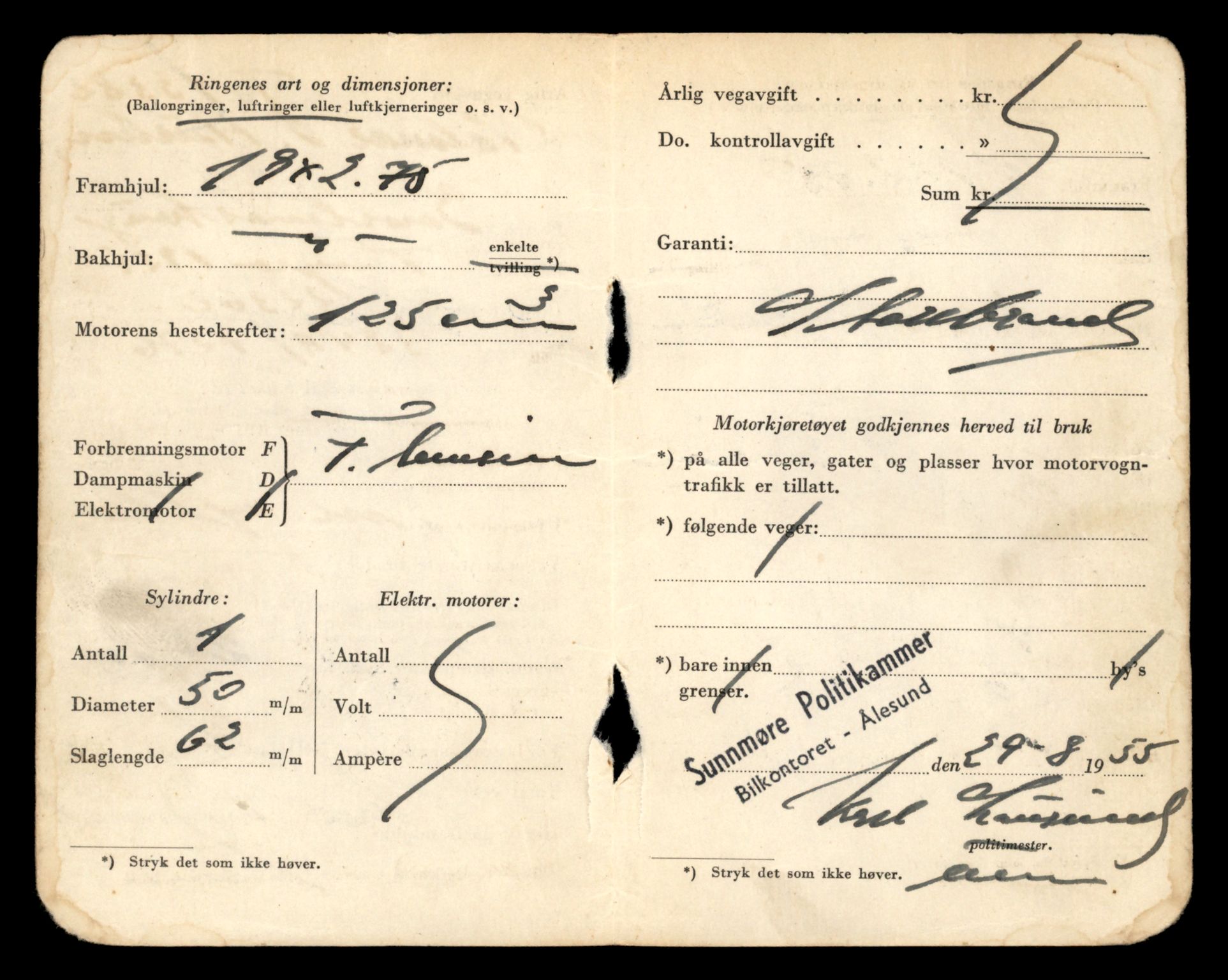 Møre og Romsdal vegkontor - Ålesund trafikkstasjon, AV/SAT-A-4099/F/Fe/L0039: Registreringskort for kjøretøy T 13361 - T 13530, 1927-1998, s. 338