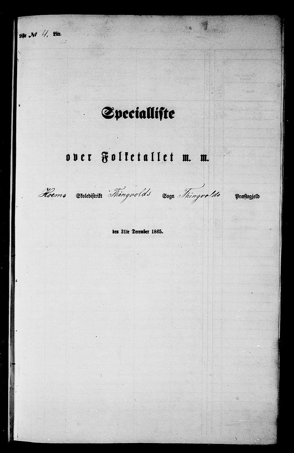 RA, Folketelling 1865 for 1560P Tingvoll prestegjeld, 1865, s. 50