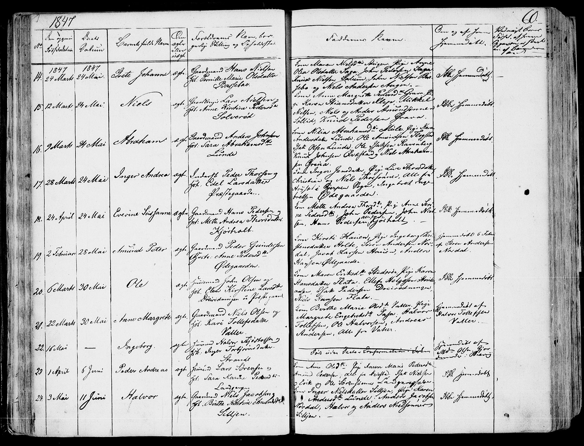 Eidanger kirkebøker, AV/SAKO-A-261/F/Fa/L0008: Ministerialbok nr. 8, 1831-1858, s. 60