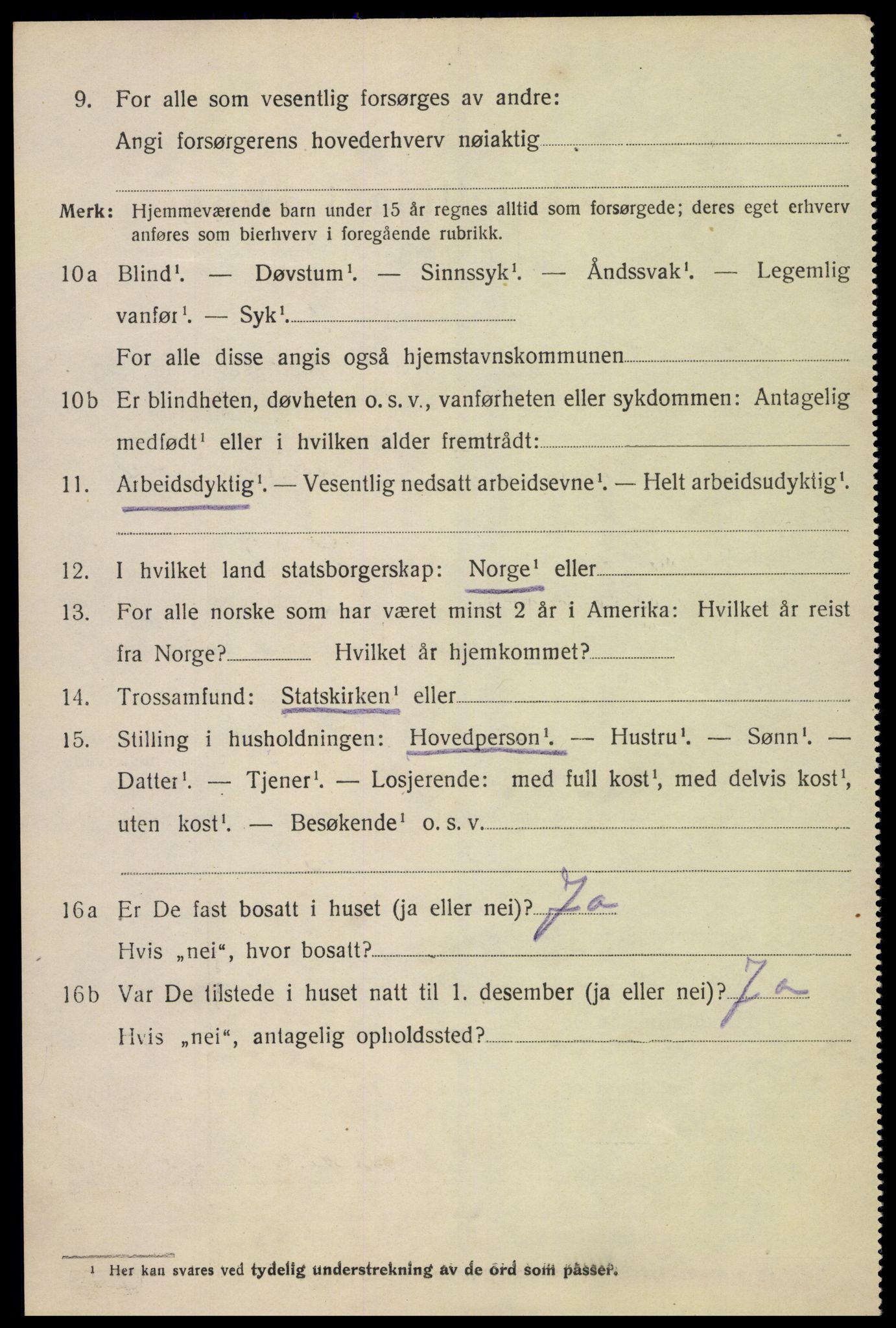 SAK, Folketelling 1920 for 1012 Oddernes herred, 1920, s. 5162