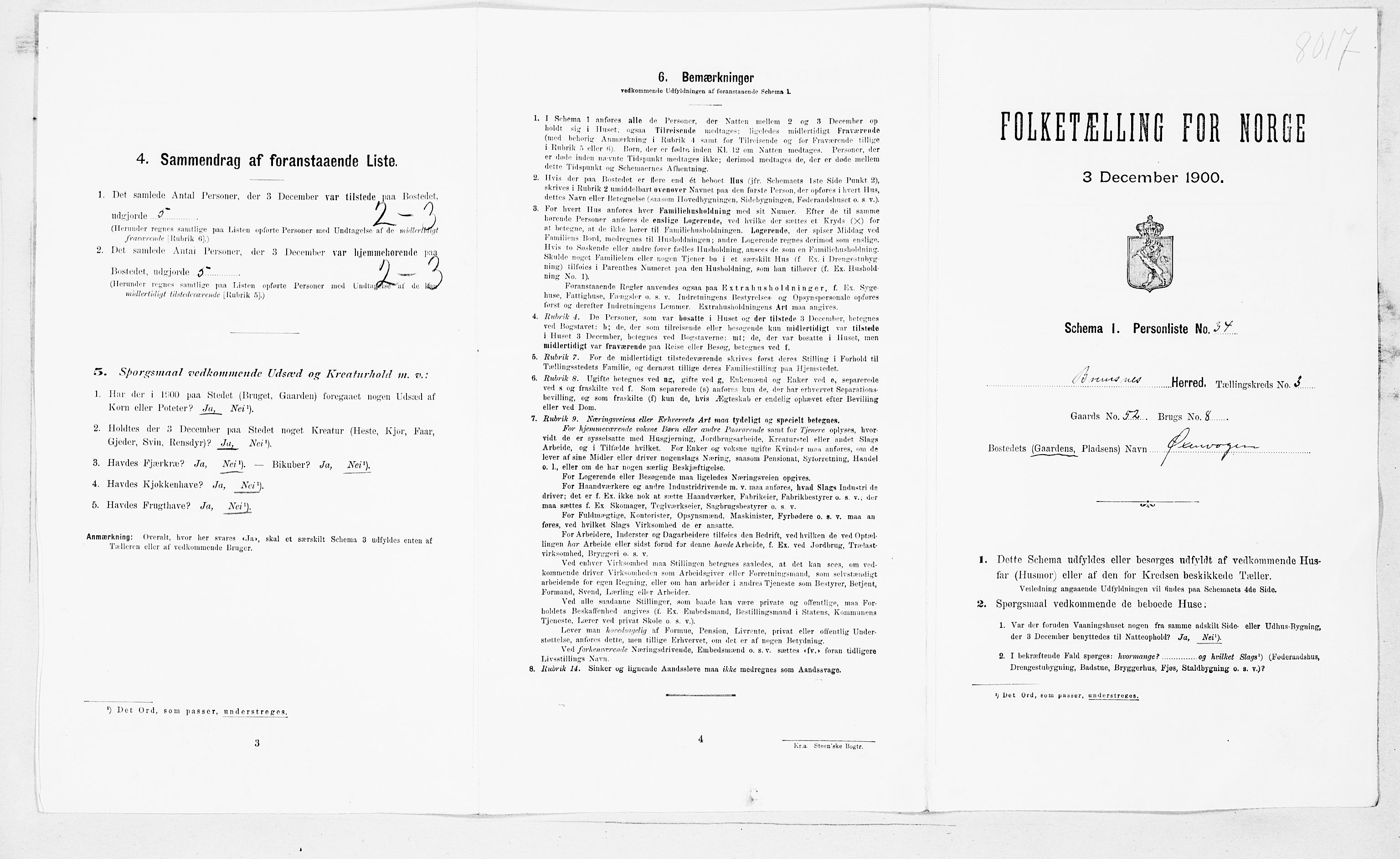 SAT, Folketelling 1900 for 1554 Bremsnes herred, 1900, s. 373