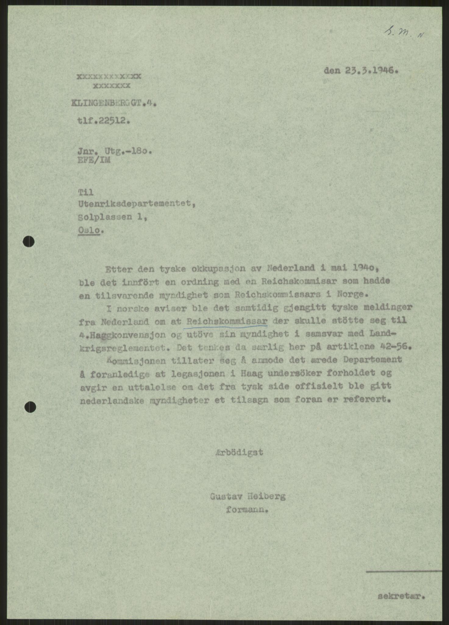 Undersøkelseskommisjonen av 1945, AV/RA-S-1566/D/Db/L0023: Regjeringskonferanse - Riksrådsforhandlingene, 1945-1947, s. 201