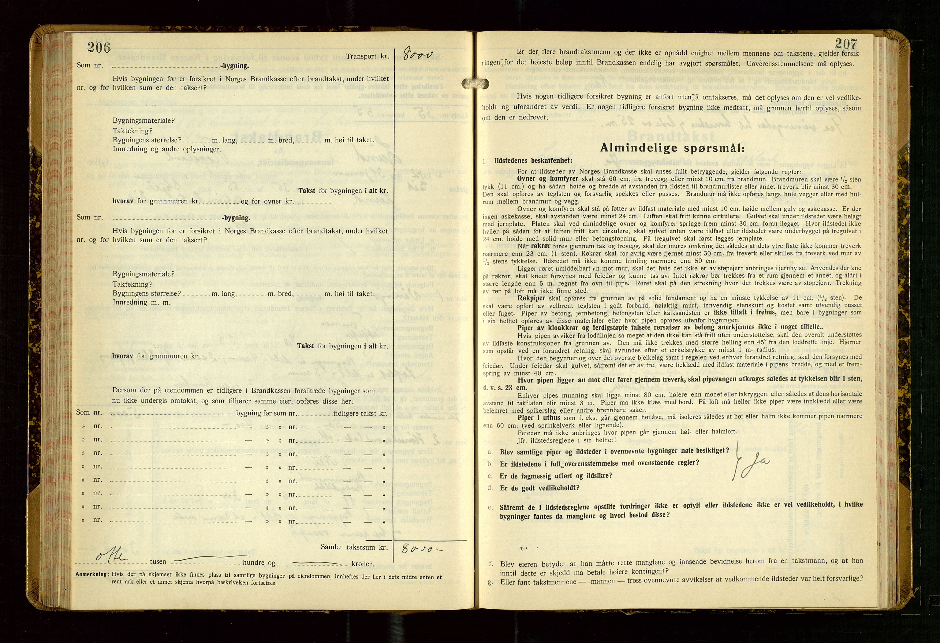 Lund lensmannskontor, AV/SAST-A-100303/Gob/L0006: "Brandtakstprotokoll", 1938-1951, s. 206-207