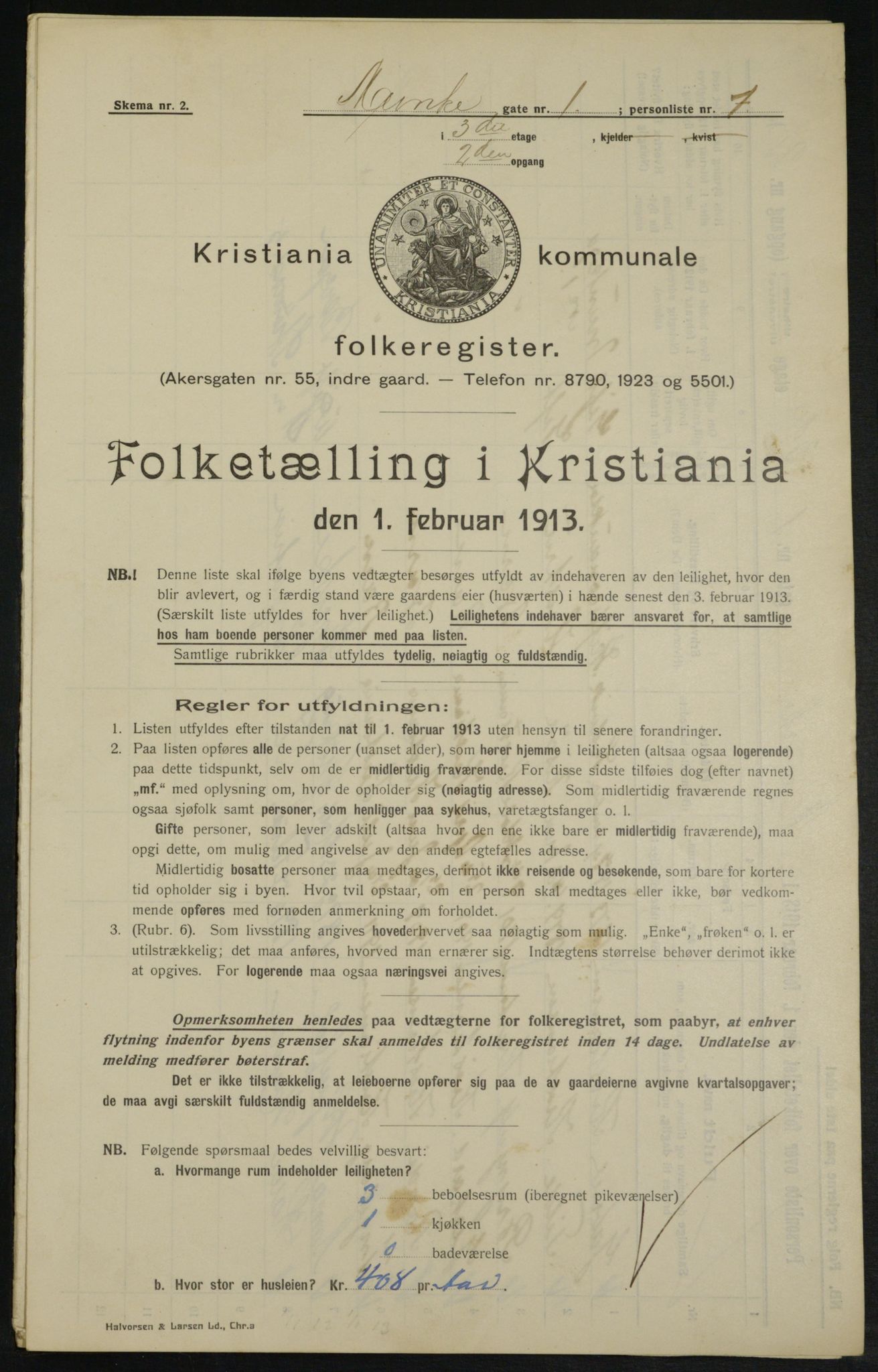 OBA, Kommunal folketelling 1.2.1913 for Kristiania, 1913, s. 67895