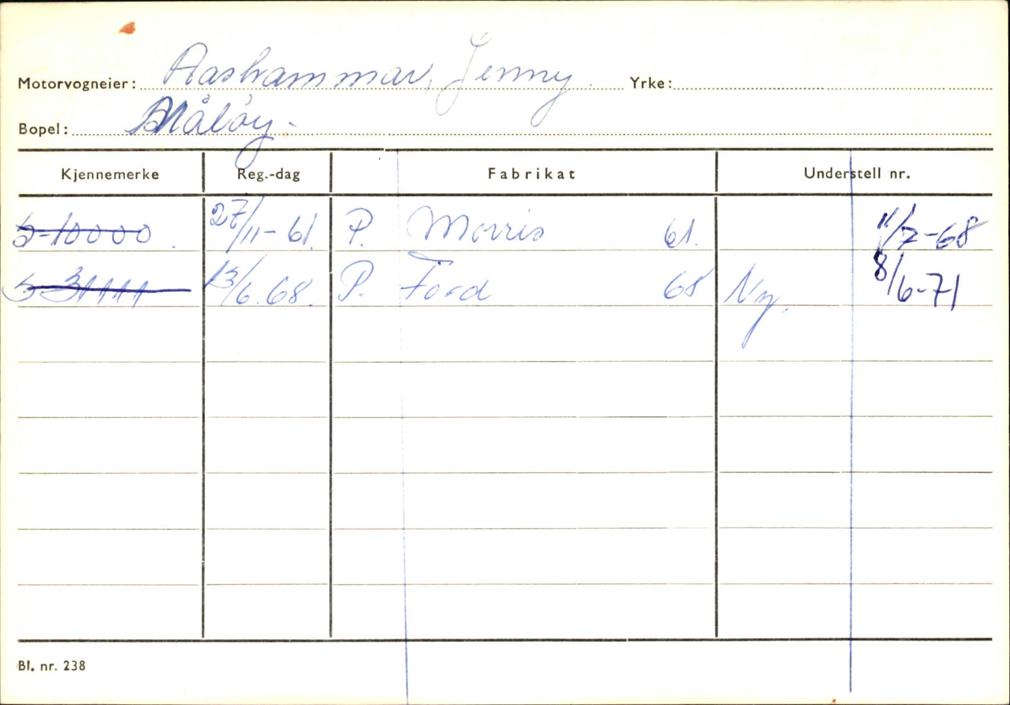 Statens vegvesen, Sogn og Fjordane vegkontor, SAB/A-5301/4/F/L0145: Registerkort Vågsøy S-Å. Årdal I-P, 1945-1975, s. 856